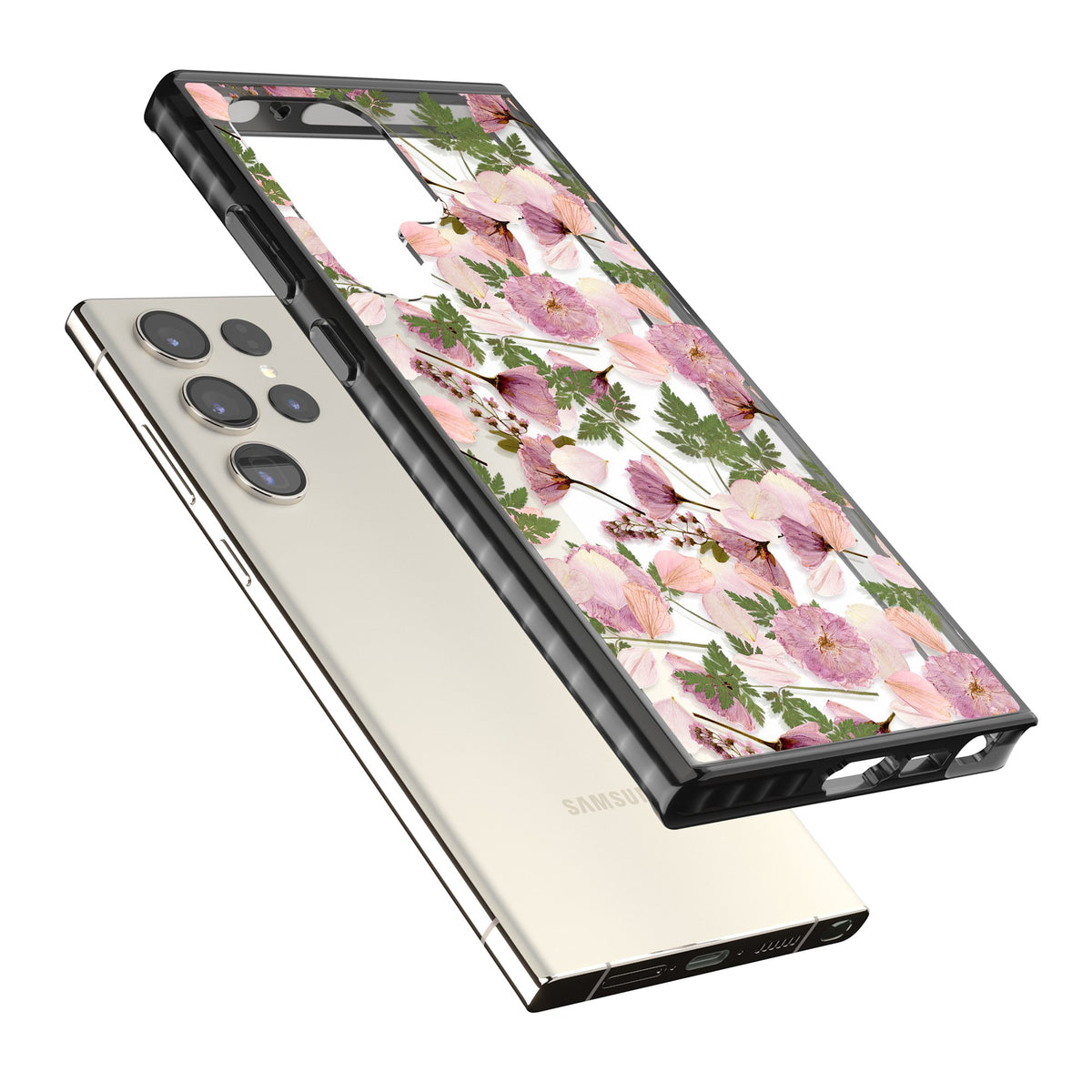 Blossom Archive Samsung S22 Ultra / Samsung S23 Ultra / Samsung S24 Ultra Impact Black Phone Case angled