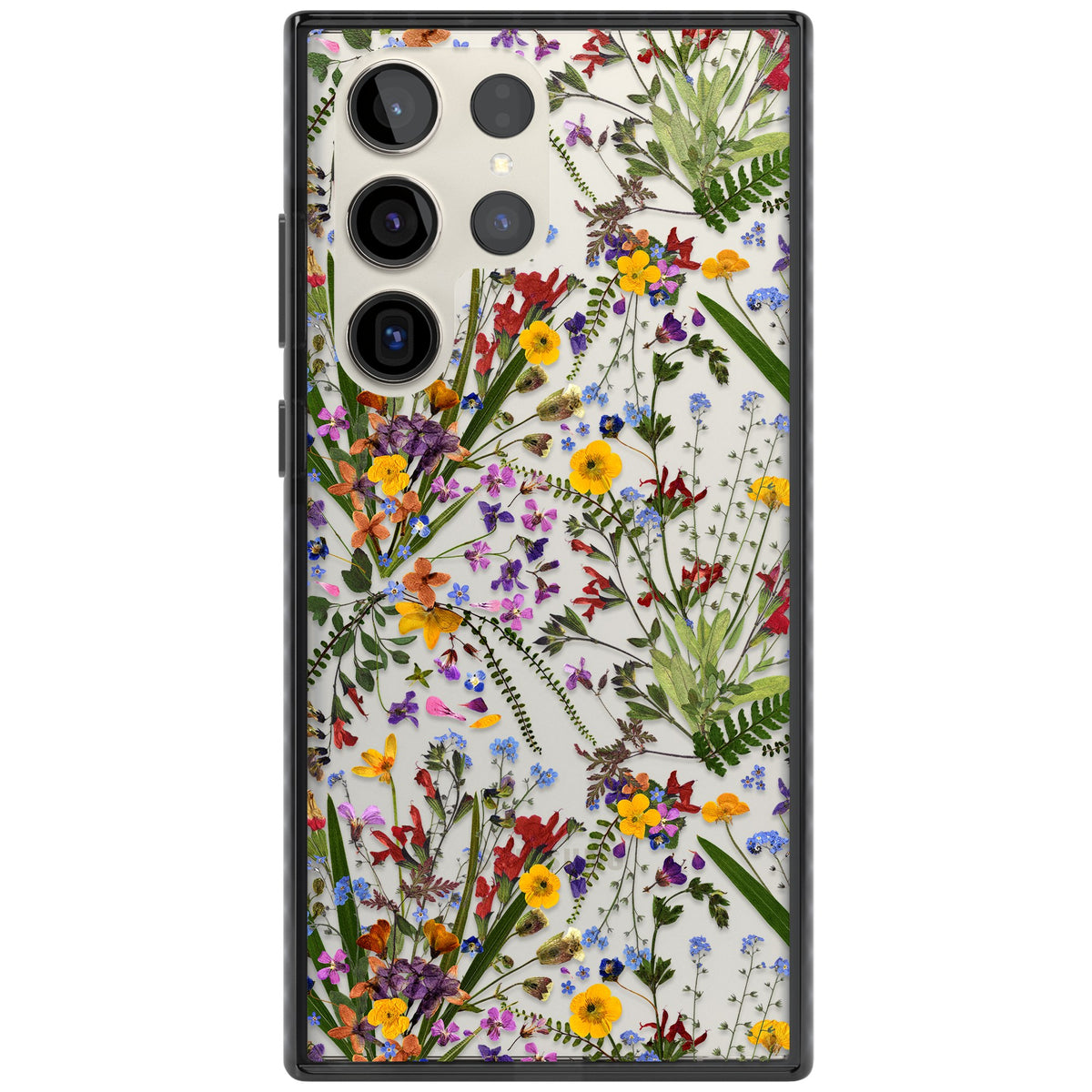 Wildflowers & Leaves Samsung S22 Ultra / Samsung S23 Ultra / Samsung S24 Ultra Impact Black Phone Case front