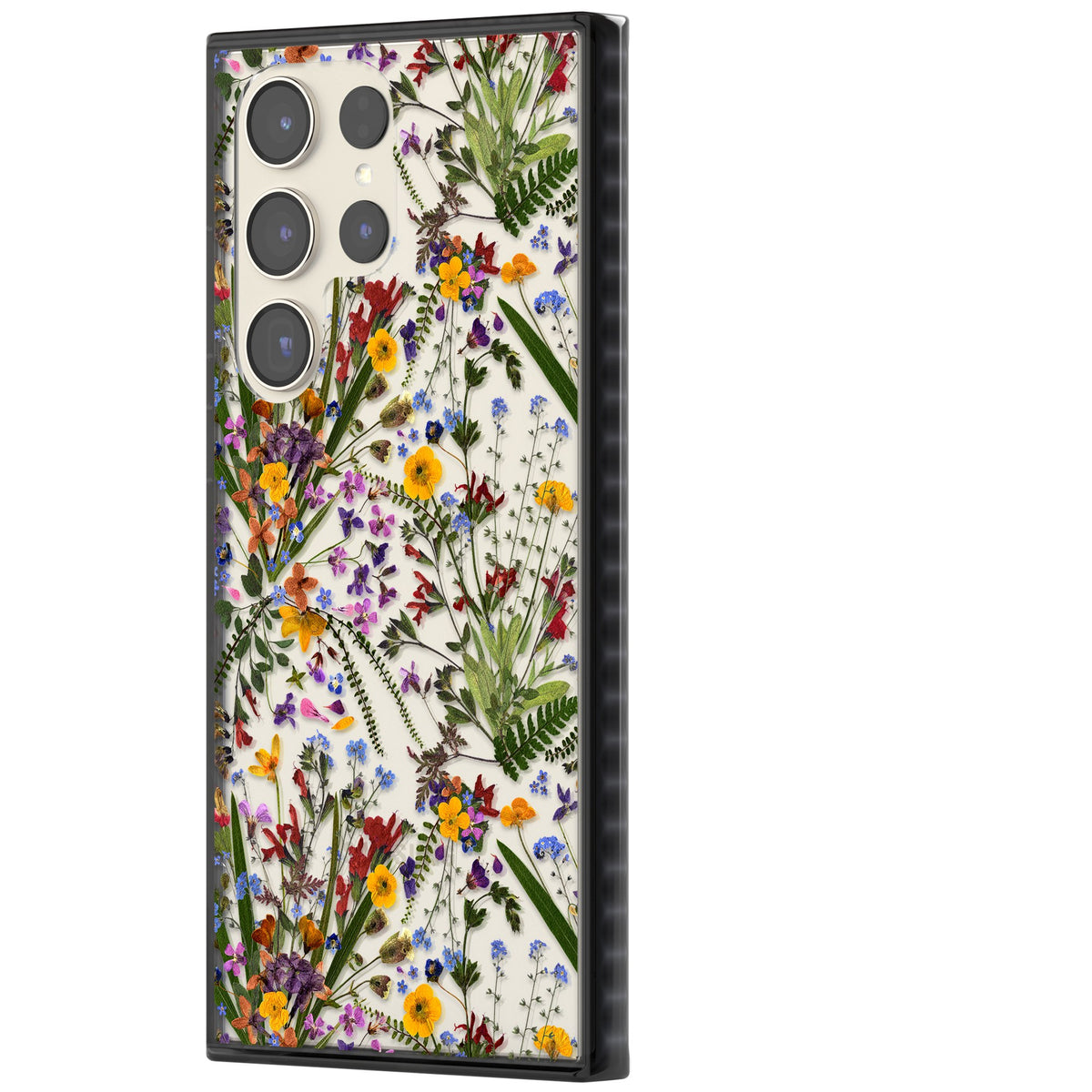 Wildflowers & Leaves Samsung S22 Ultra / Samsung S23 Ultra / Samsung S24 Ultra Impact Black Phone Case side