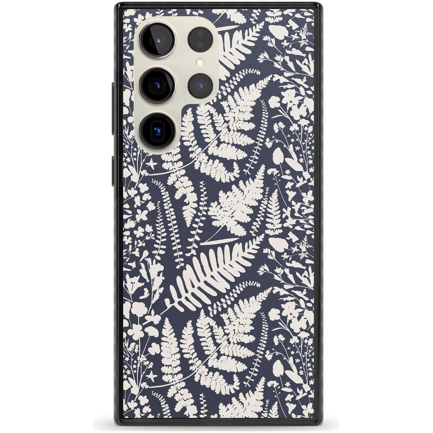 Wildflowers & Ferns On Navy