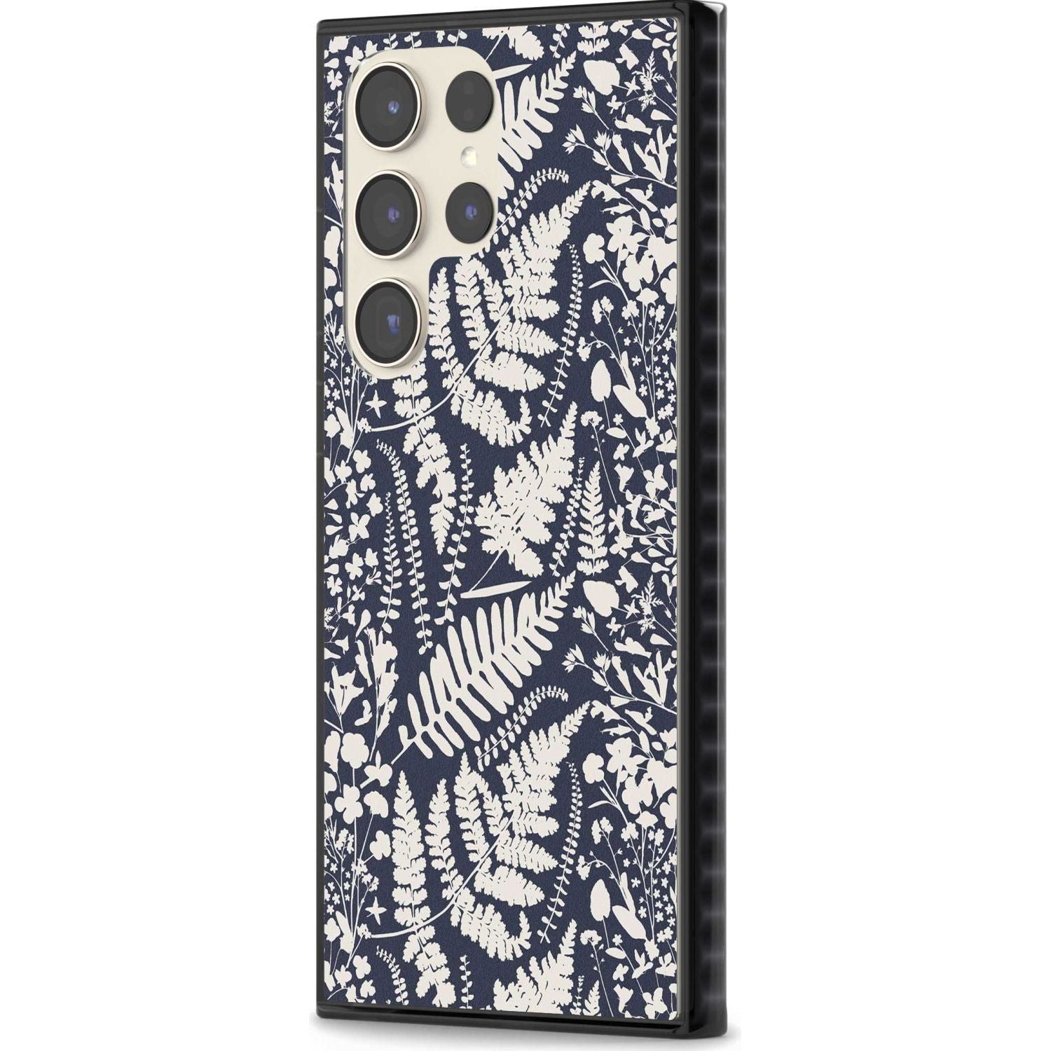 Wildflowers & Ferns On Navy