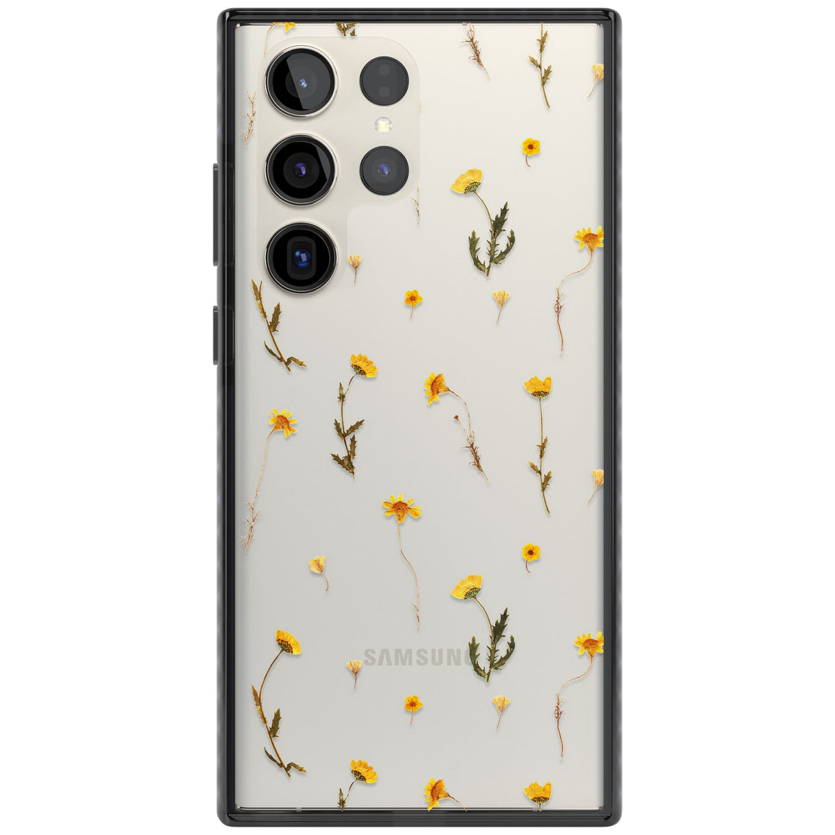 Yellow Wildflower Samsung S22 Ultra / Samsung S23 Ultra / Samsung S24 Ultra Impact Black Phone Case front