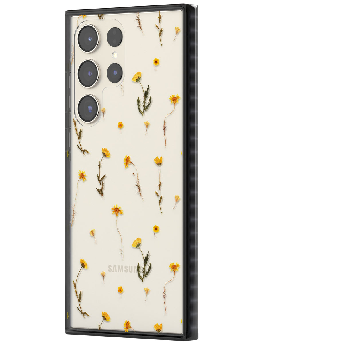 Yellow Wildflower Samsung S22 Ultra / Samsung S23 Ultra / Samsung S24 Ultra Impact Black Phone Case side