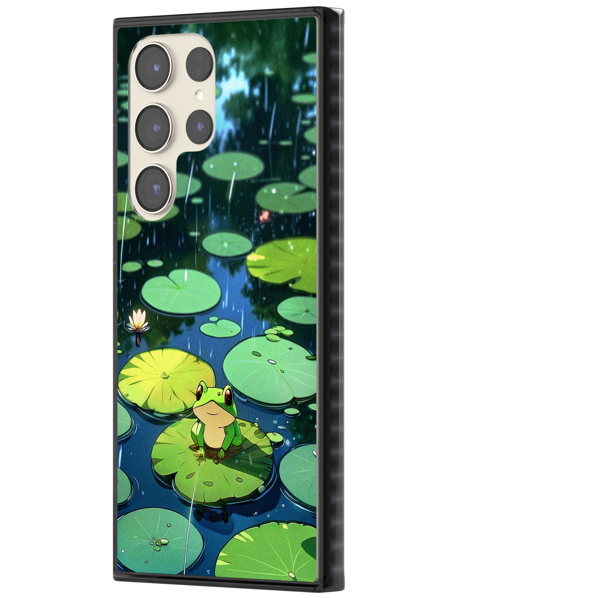 Frog In Lily Pond Samsung S22 Ultra / Samsung S23 Ultra / Samsung S24 Ultra Impact Black Phone Case side
