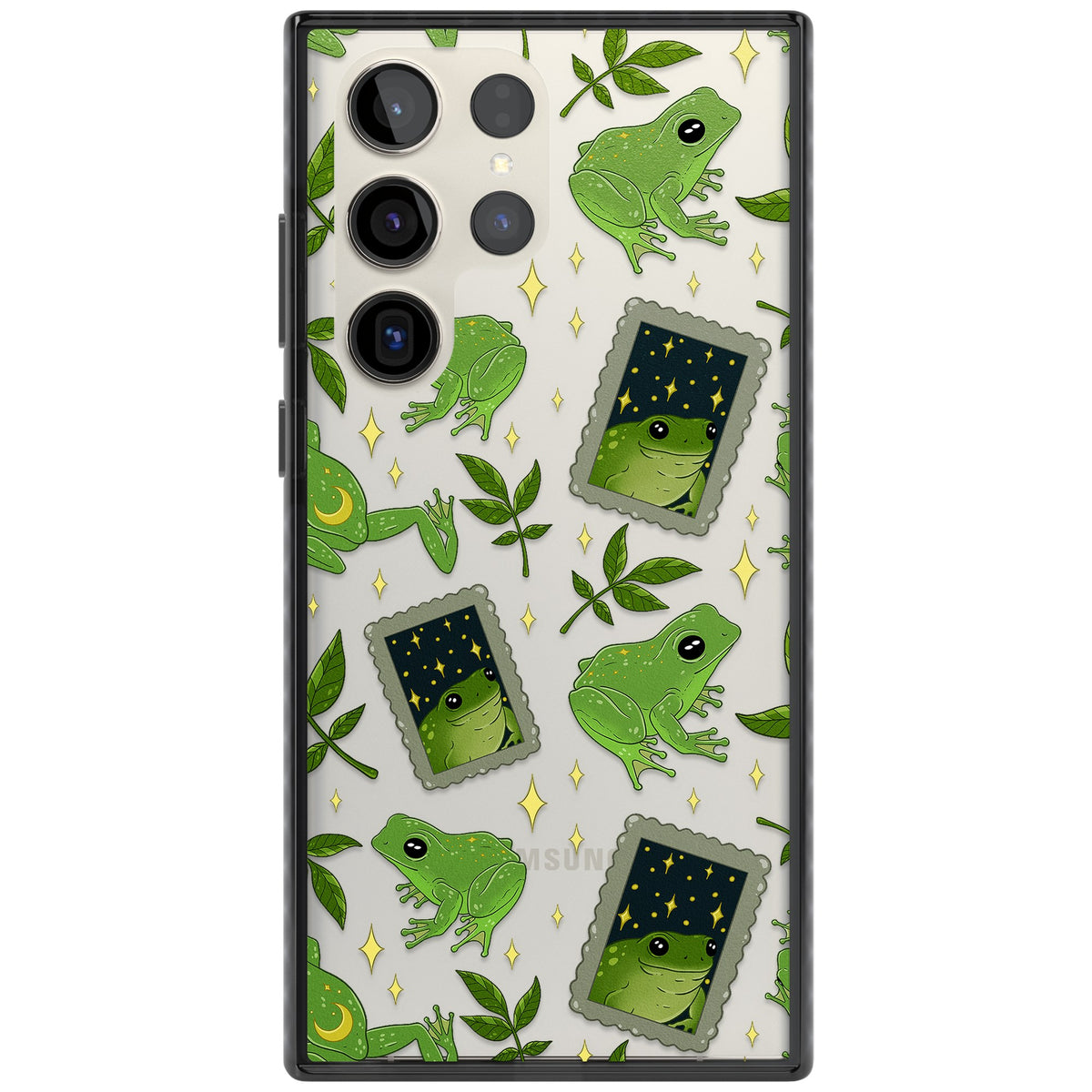 Starry Frog Stamps Samsung S22 Ultra / Samsung S23 Ultra / Samsung S24 Ultra Impact Black Phone Case front