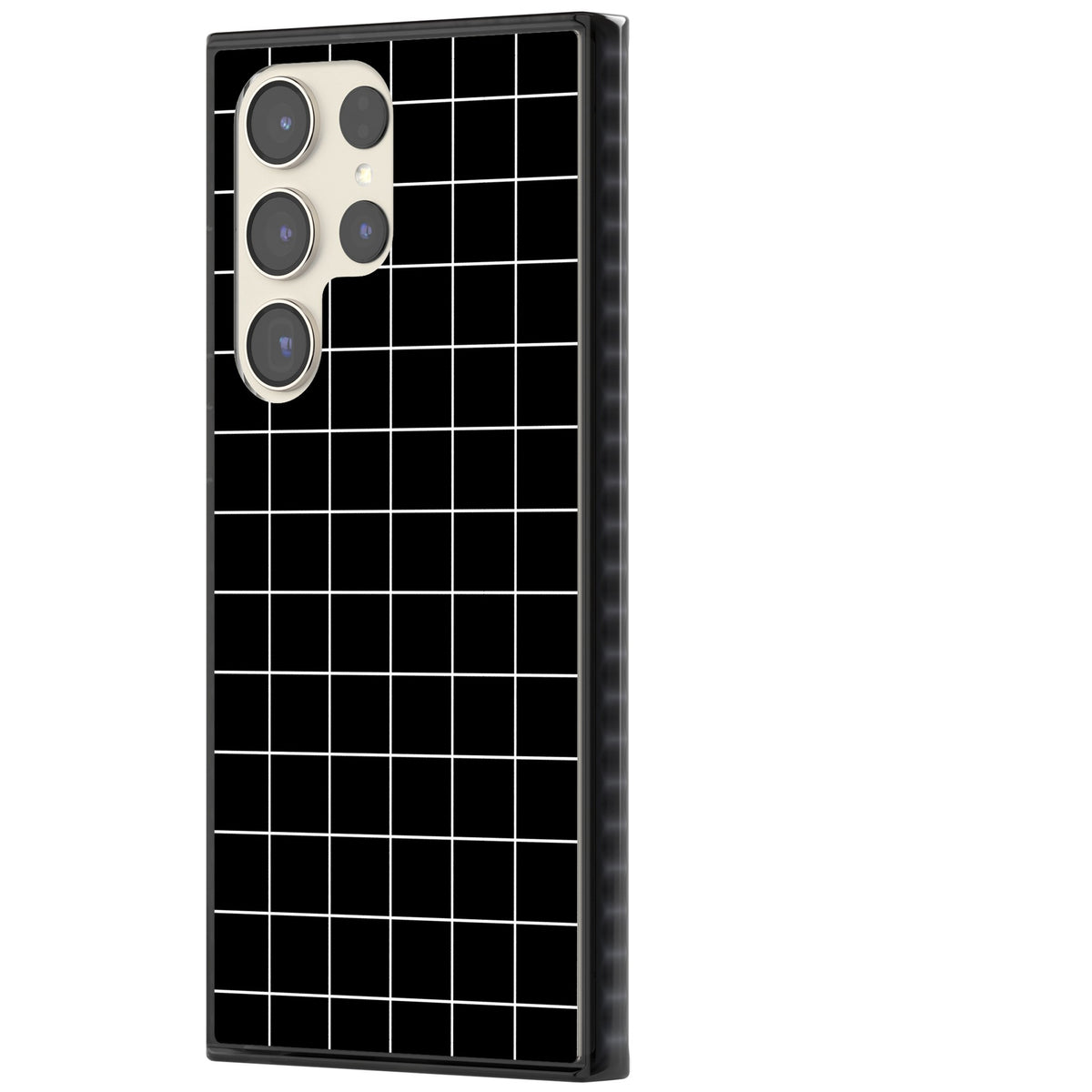 Minimalist Grid Pattern Black Samsung S22 Ultra / Samsung S23 Ultra / Samsung S24 Ultra Impact Black Phone Case side
