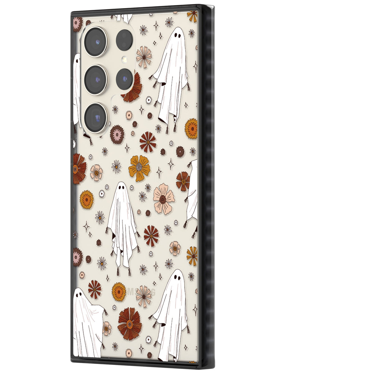 Ghosts And Flowers Samsung S22 Ultra / Samsung S23 Ultra / Samsung S24 Ultra Impact Black Phone Case side