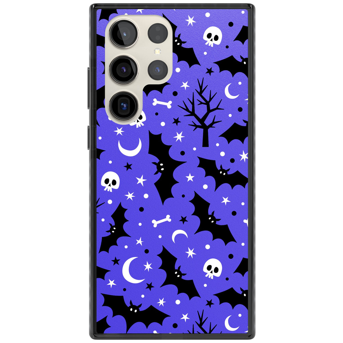 Bats N' Bones Pattern Samsung S22 Ultra / Samsung S23 Ultra / Samsung S24 Ultra Impact Black Phone Case front