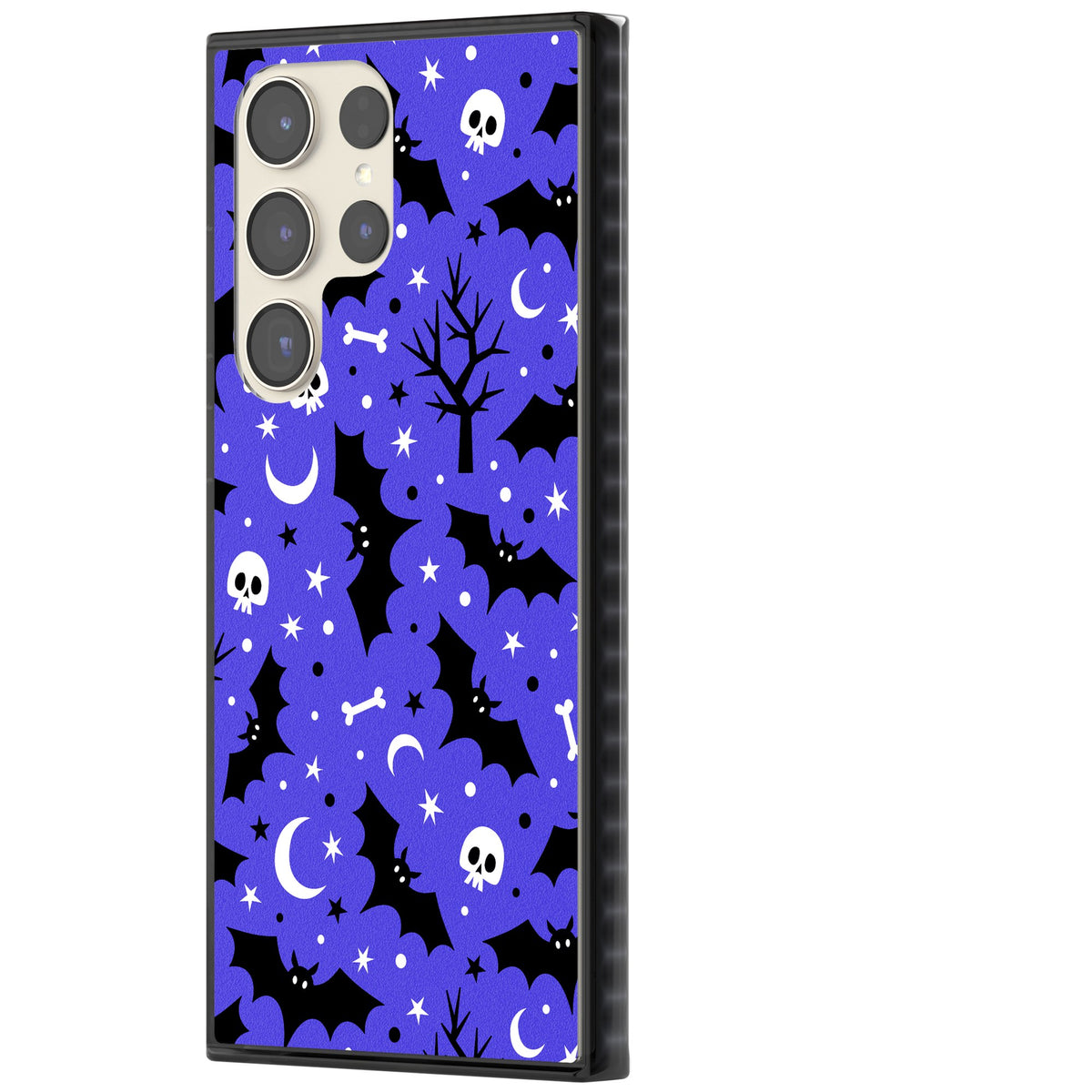 Bats N' Bones Pattern Samsung S22 Ultra / Samsung S23 Ultra / Samsung S24 Ultra Impact Black Phone Case side