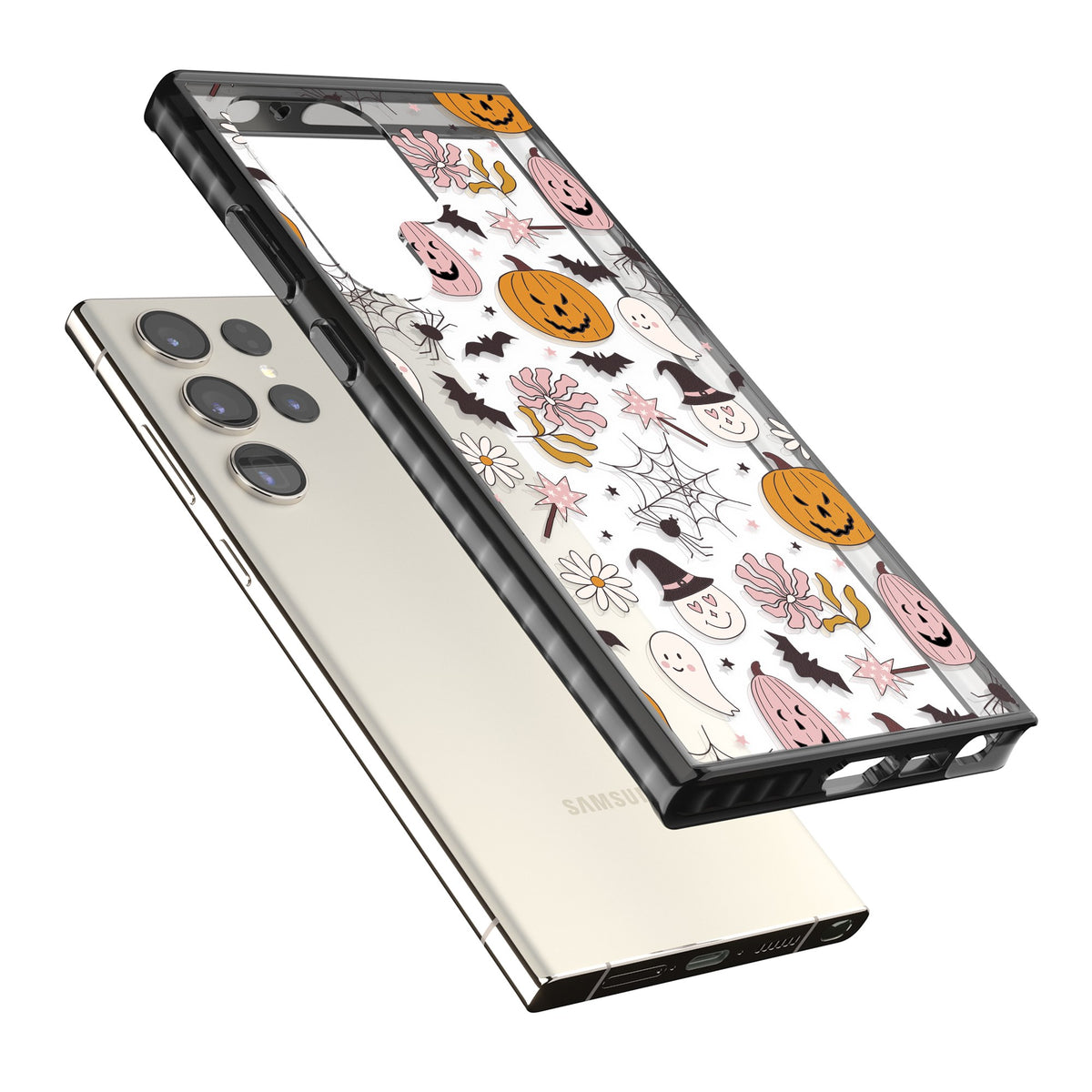 Spooky Mix Samsung S22 Ultra / Samsung S23 Ultra / Samsung S24 Ultra Impact Black Phone Case angled