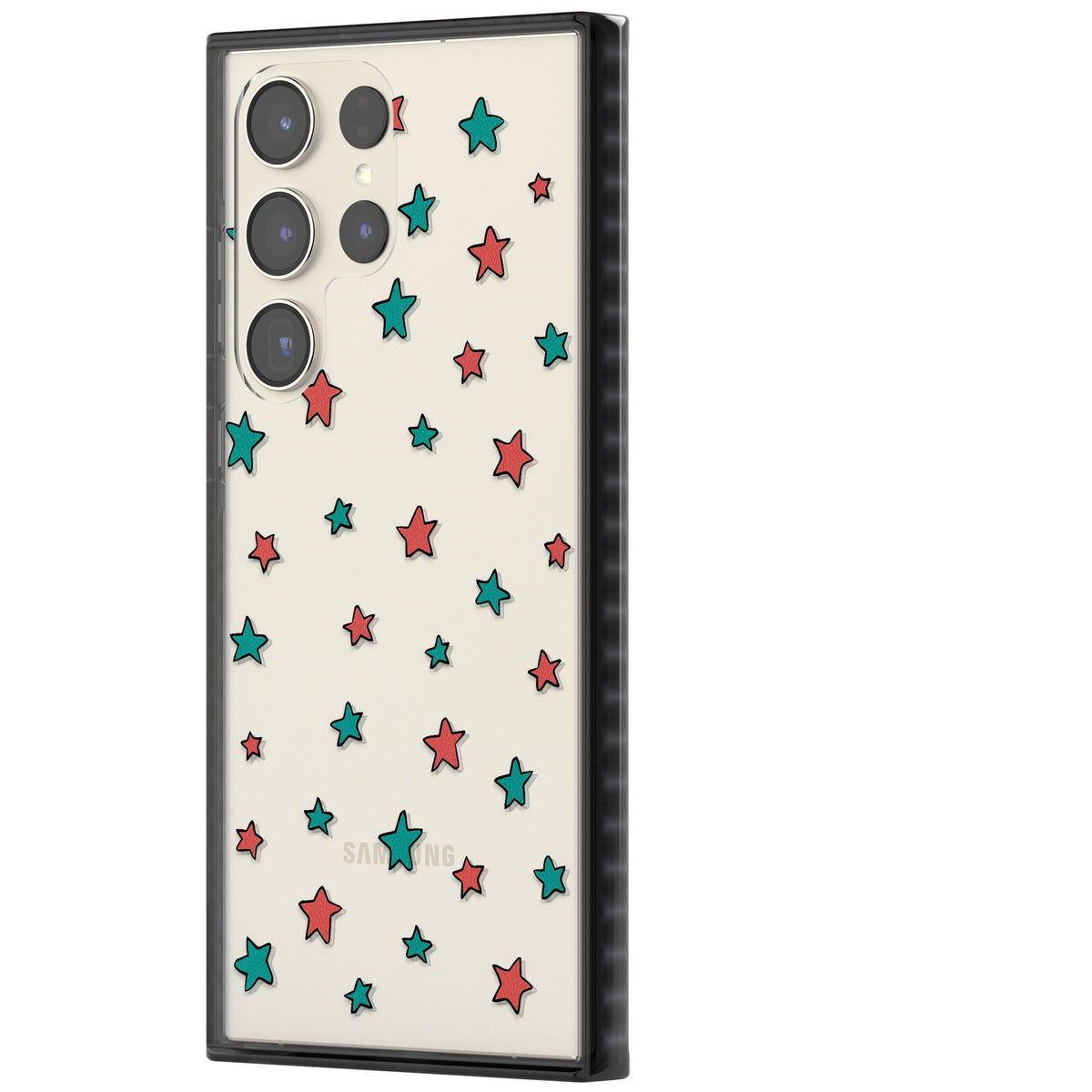 Heartstopper Stars Pattern Samsung S22 Ultra / Samsung S23 Ultra / Samsung S24 Ultra Impact Black Phone Case side