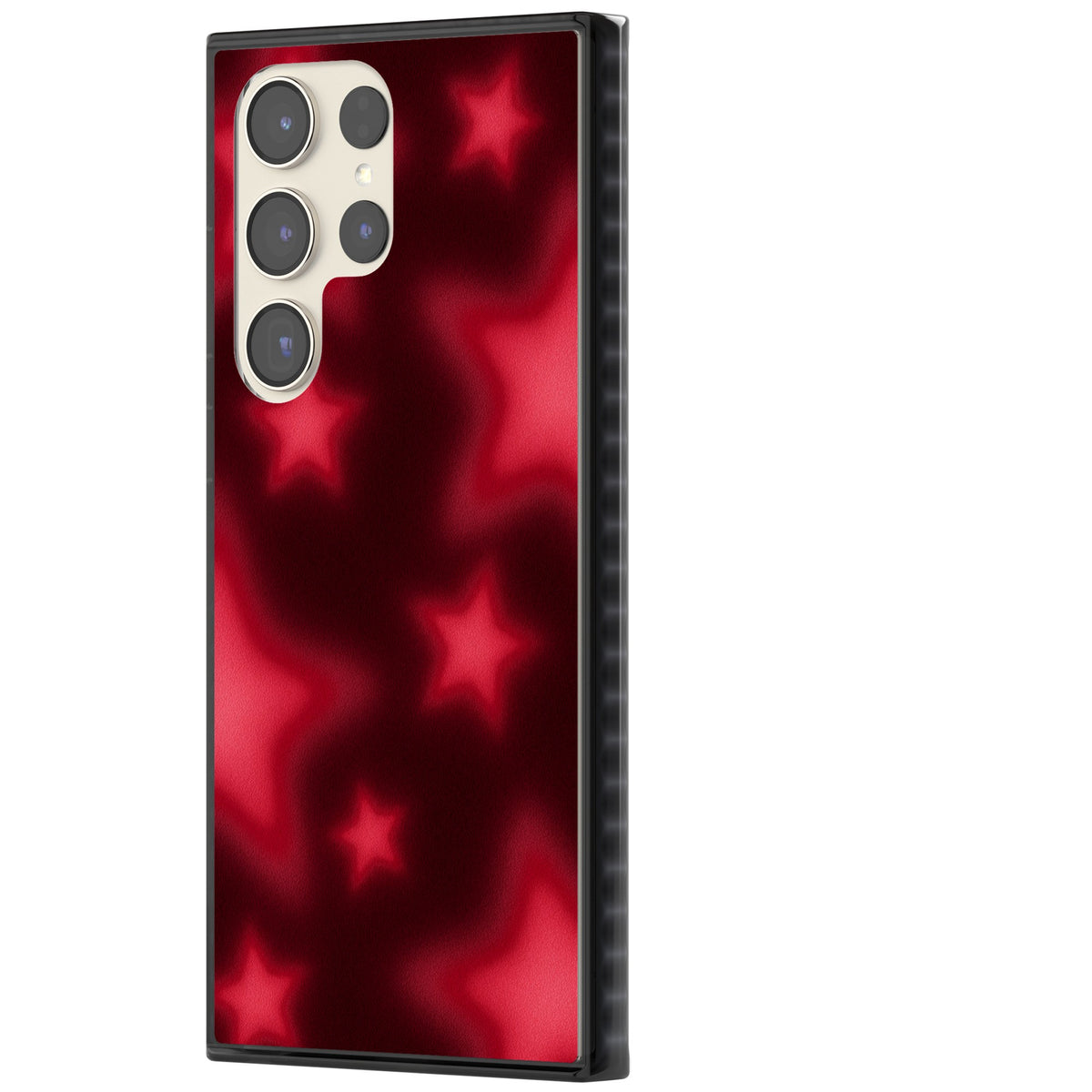 Afterglow Y2K iPhone case featuring blurred red aura stars, a dark crimson gradient and soft glowing haze Samsung S22 Ultra / Samsung S23 Ultra / Samsung S24 Ultra Impact Black Phone Case side