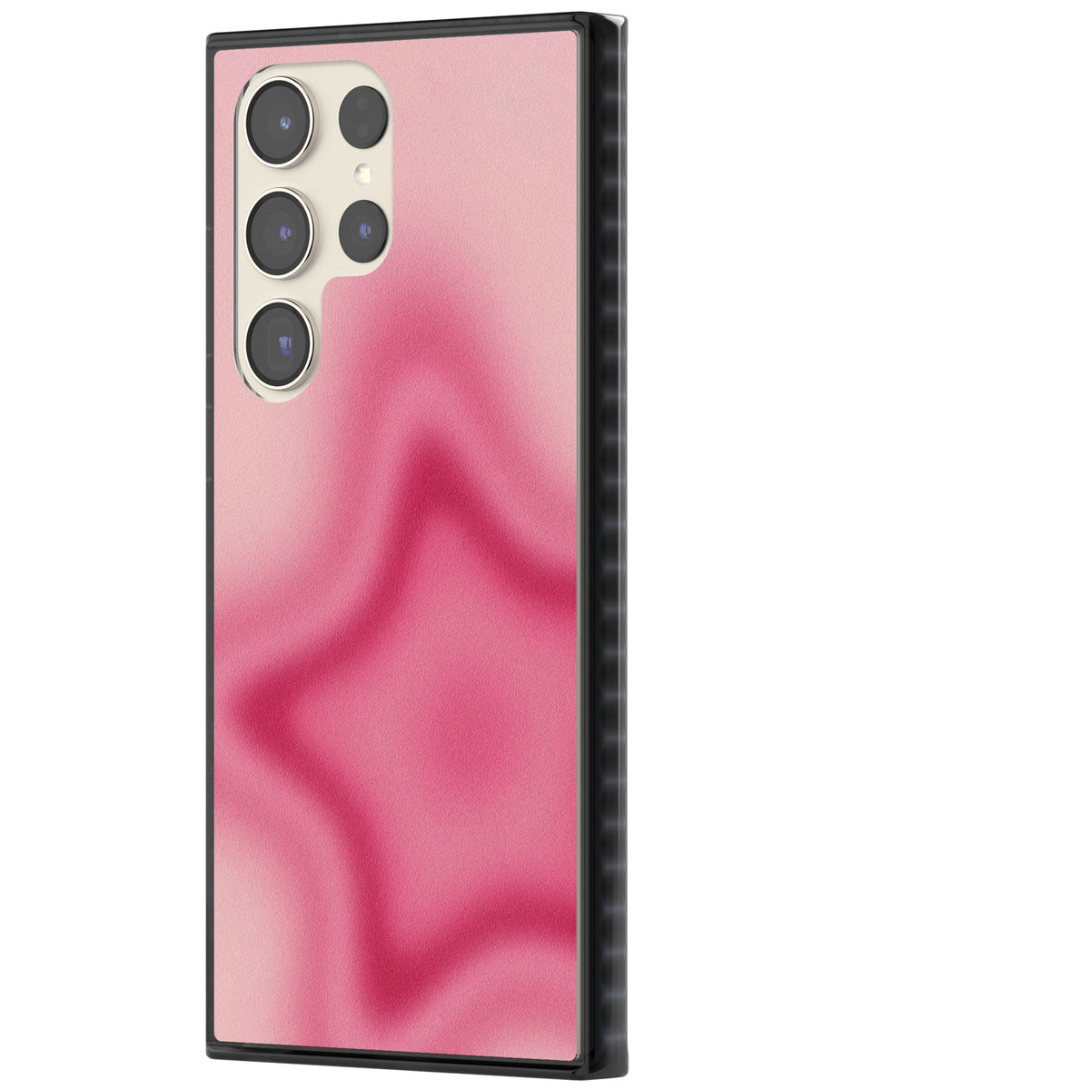 Blush pinkcore iPhone case featuring a blurred fuchsia aura star on a soft pink gradient Samsung S22 Ultra / Samsung S23 Ultra / Samsung S24 Ultra Impact Black Phone Case side