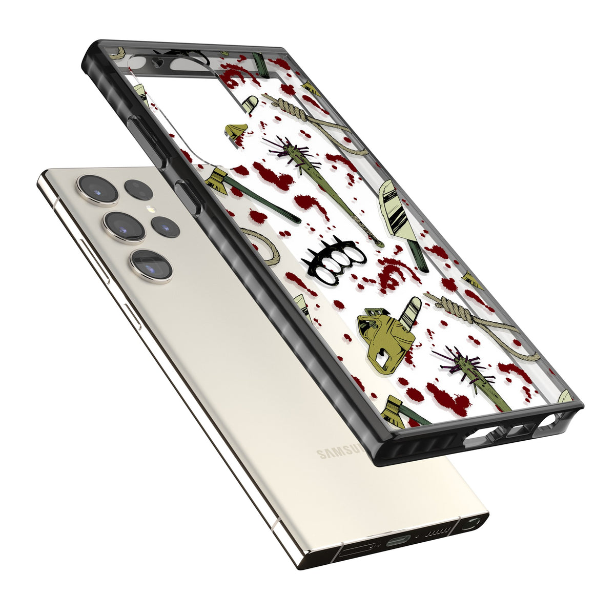 Movie Massacre Samsung S22 Ultra / Samsung S23 Ultra / Samsung S24 Ultra Impact Black Phone Case angled