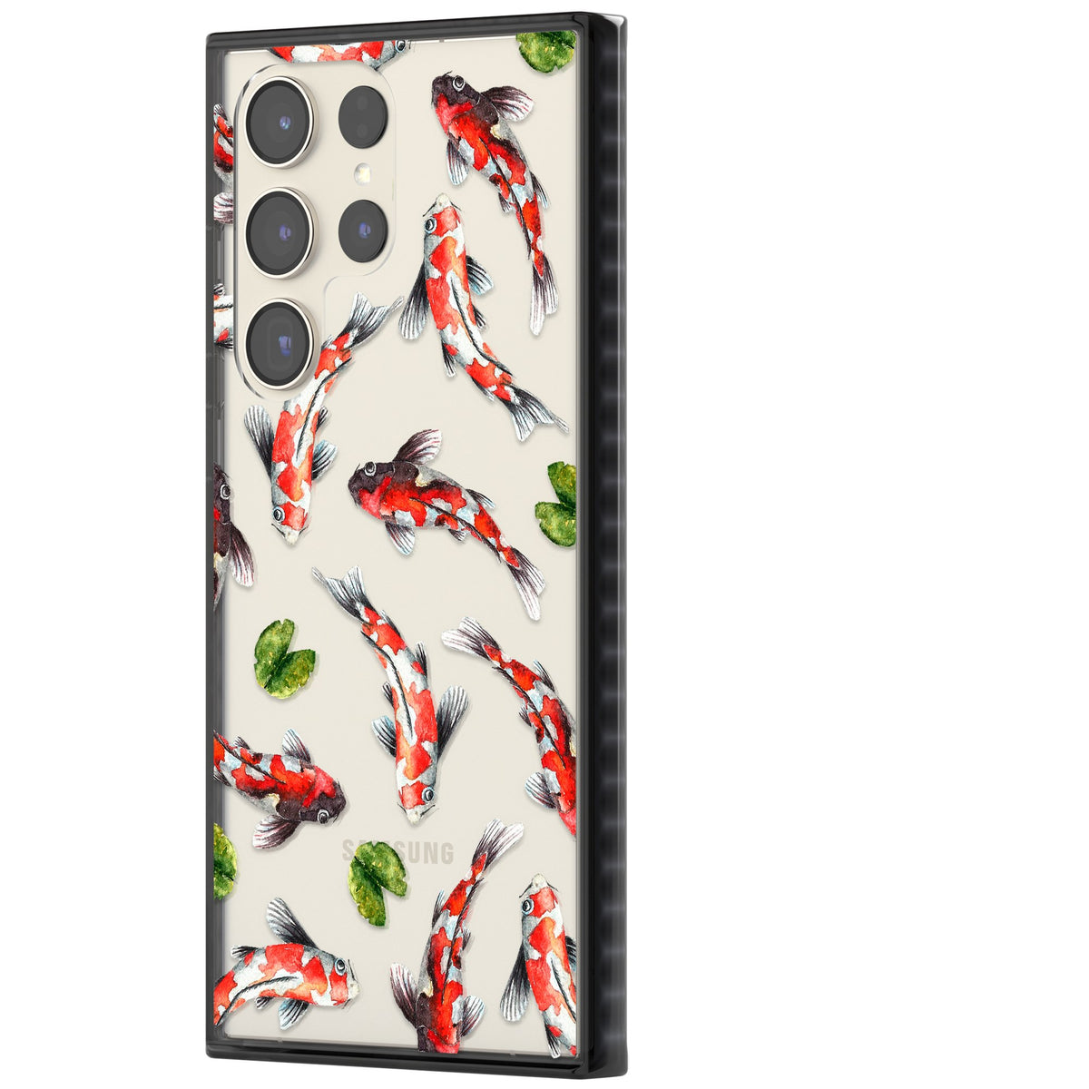 Koi Fish In Watercolour Samsung S22 Ultra / Samsung S23 Ultra / Samsung S24 Ultra Impact Black Phone Case side