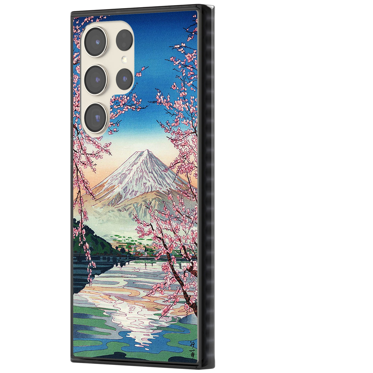 Mt Fuji From Lake Kawaguchi Samsung S22 Ultra / Samsung S23 Ultra / Samsung S24 Ultra Impact Black Phone Case side