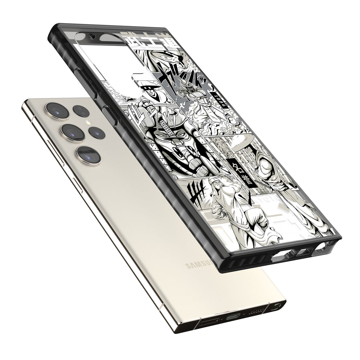 Kyoto Noir Samsung S22 Ultra / Samsung S23 Ultra / Samsung S24 Ultra Impact Black Phone Case angled