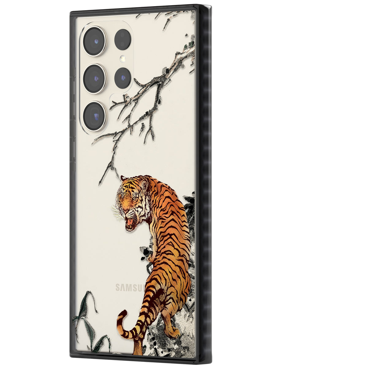 Roaring Tiger Samsung S22 Ultra / Samsung S23 Ultra / Samsung S24 Ultra Impact Black Phone Case side