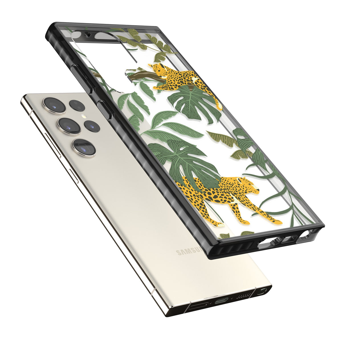 Jungle Cats Samsung S22 Ultra / Samsung S23 Ultra / Samsung S24 Ultra Impact Black Phone Case angled