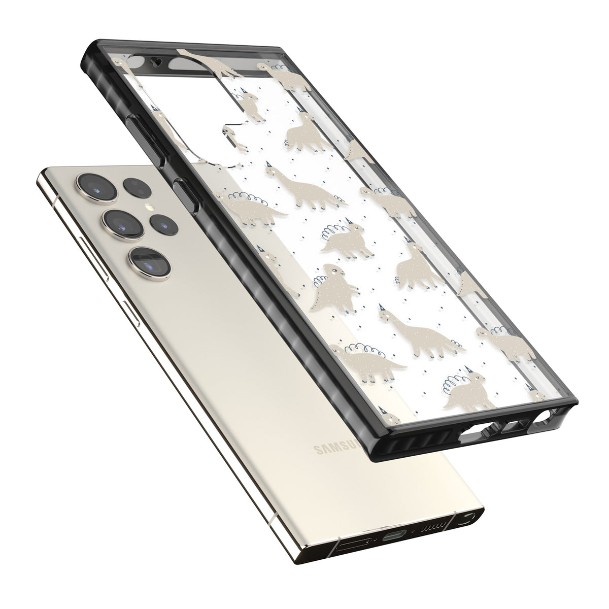 Fossil Friends Samsung S22 Ultra / Samsung S23 Ultra / Samsung S24 Ultra Impact Black Phone Case angled