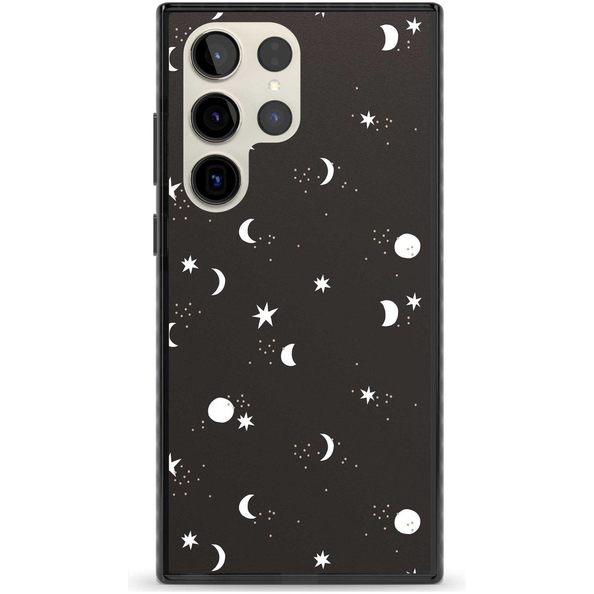 Funky Moons & Stars Phone Case Samsung S22 Ultra / Black Impact Case,Samsung S23 Ultra / Black Impact Case Blanc Space