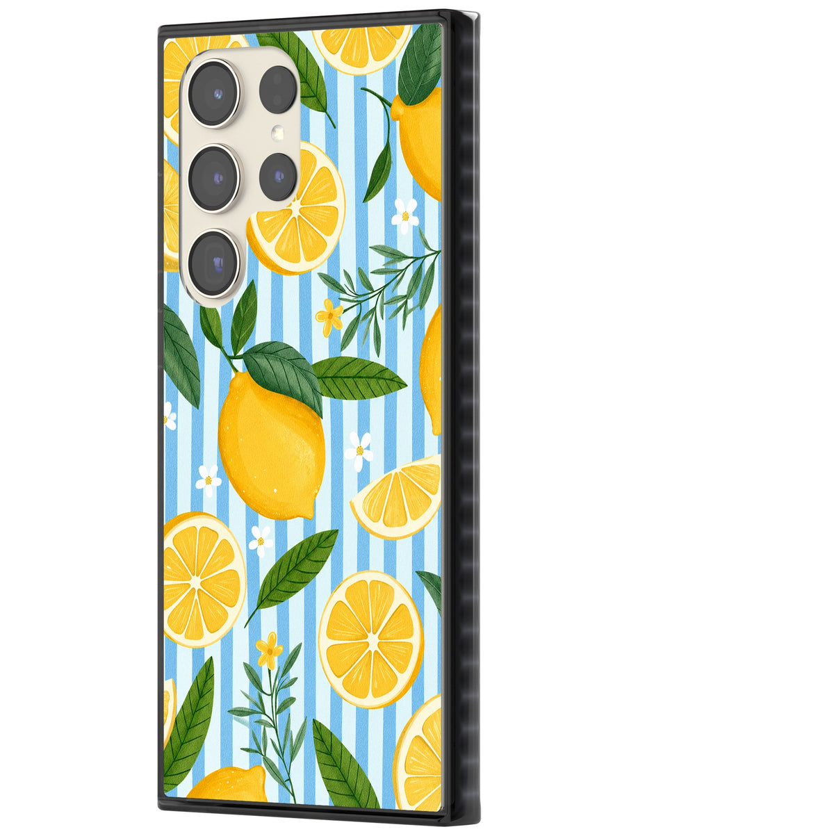 Capri Citrus Stripe Samsung S22 Ultra / Samsung S23 Ultra / Samsung S24 Ultra Impact Black Phone Case side