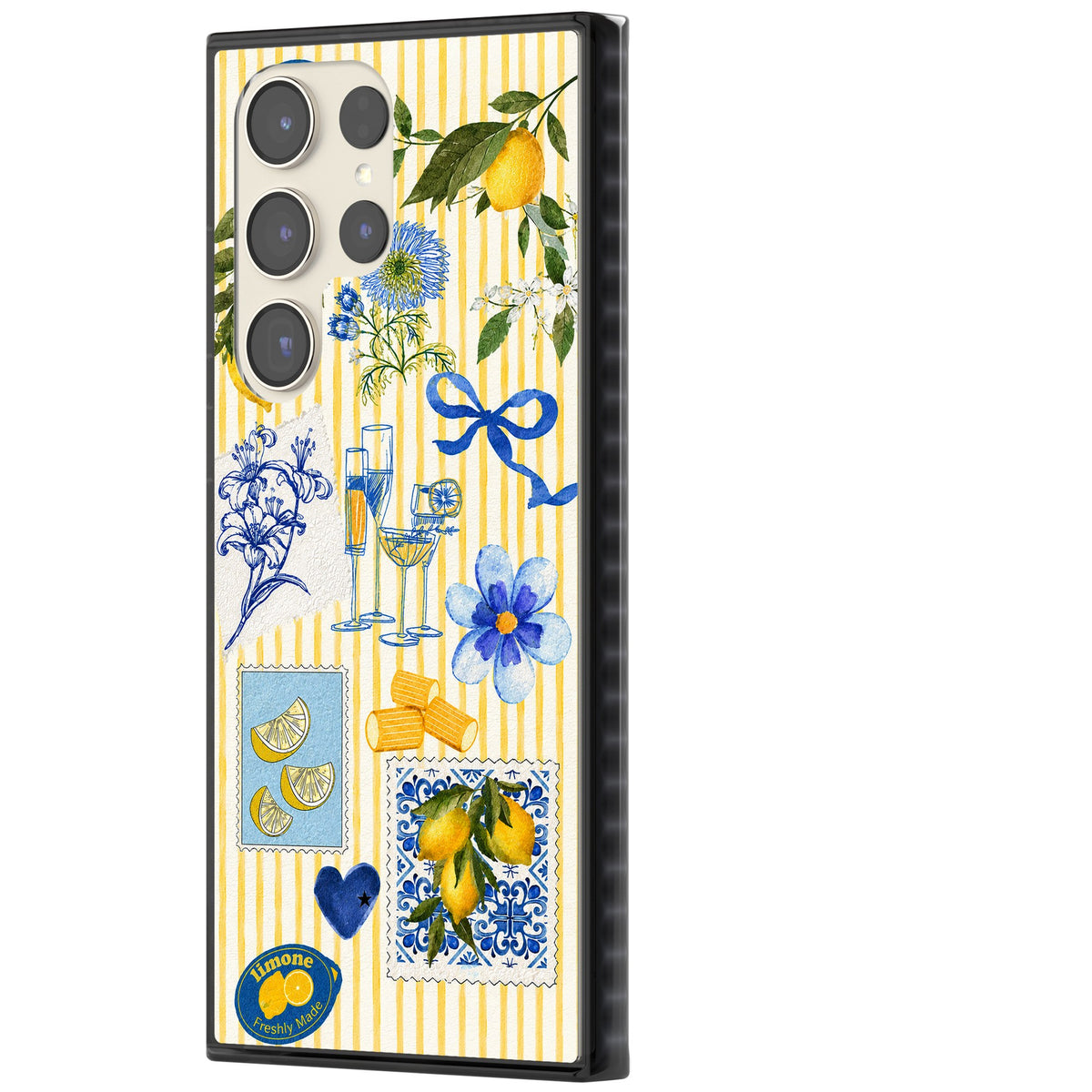 Limone Riviera Samsung S22 Ultra / Samsung S23 Ultra / Samsung S24 Ultra Impact Black Phone Case side