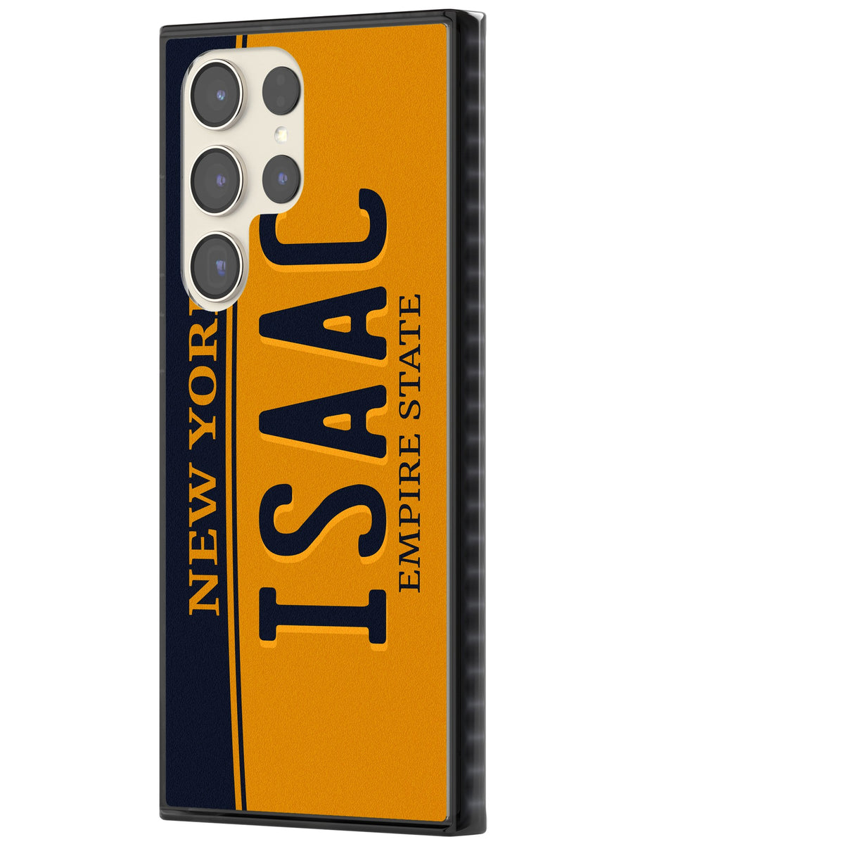 Personalised New York License Plate Samsung S22 Ultra / Samsung S23 Ultra / Samsung S24 Ultra Impact Black Phone Case side