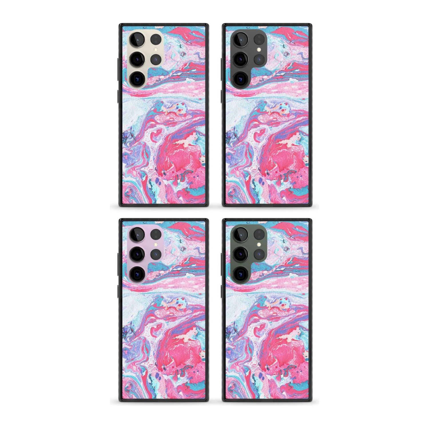 Pink, Blue & Purple Marbled Paper Pattern