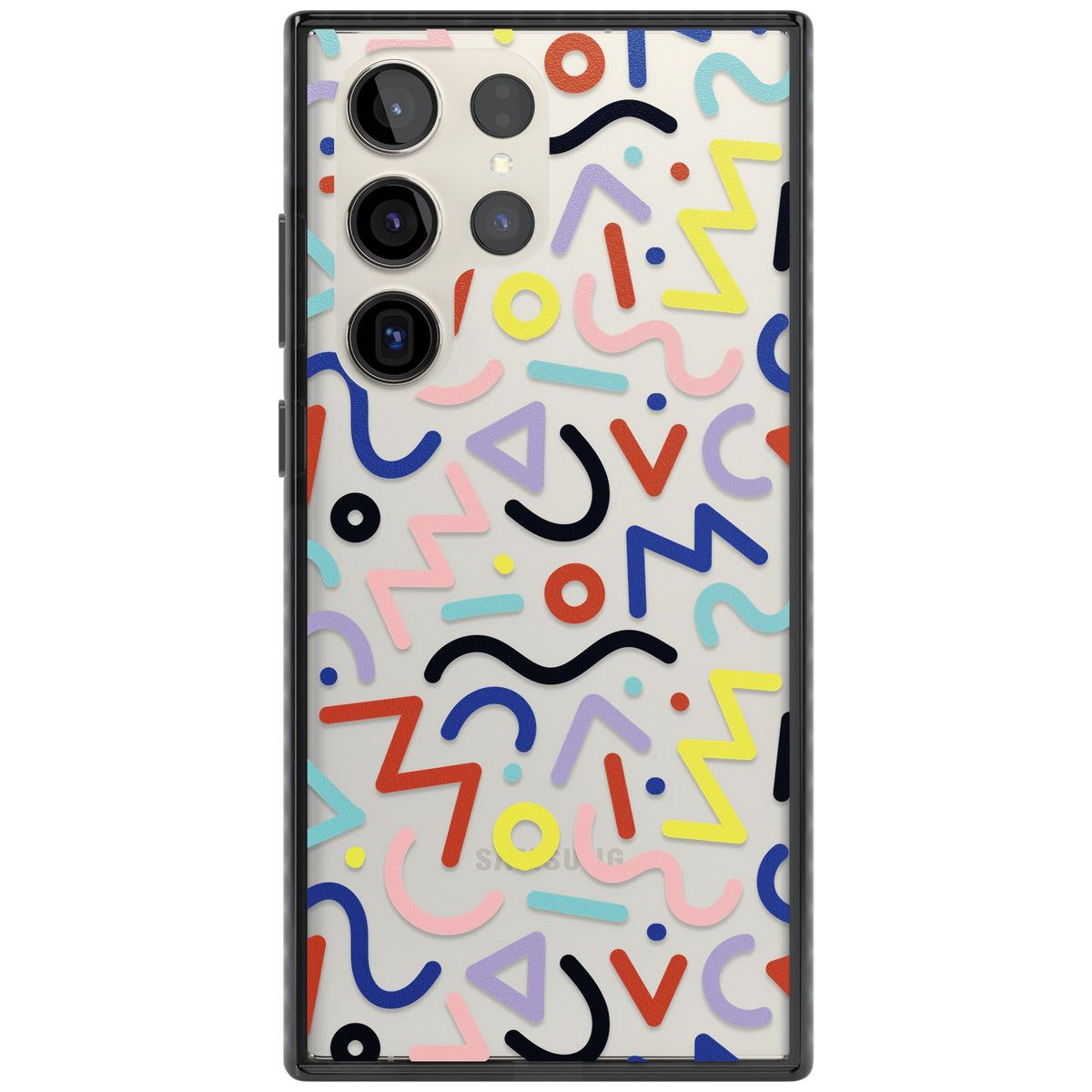 Memphis Retro Pattern Samsung S22 Ultra / Samsung S23 Ultra / Samsung S24 Ultra Impact Black Phone Case front
