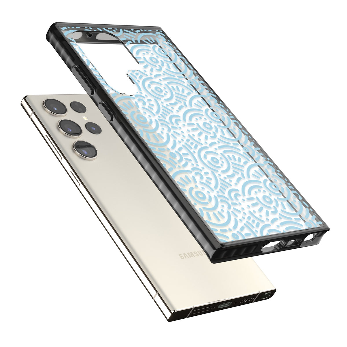 Memphis Sky Samsung S22 Ultra / Samsung S23 Ultra / Samsung S24 Ultra Impact Black Phone Case angled