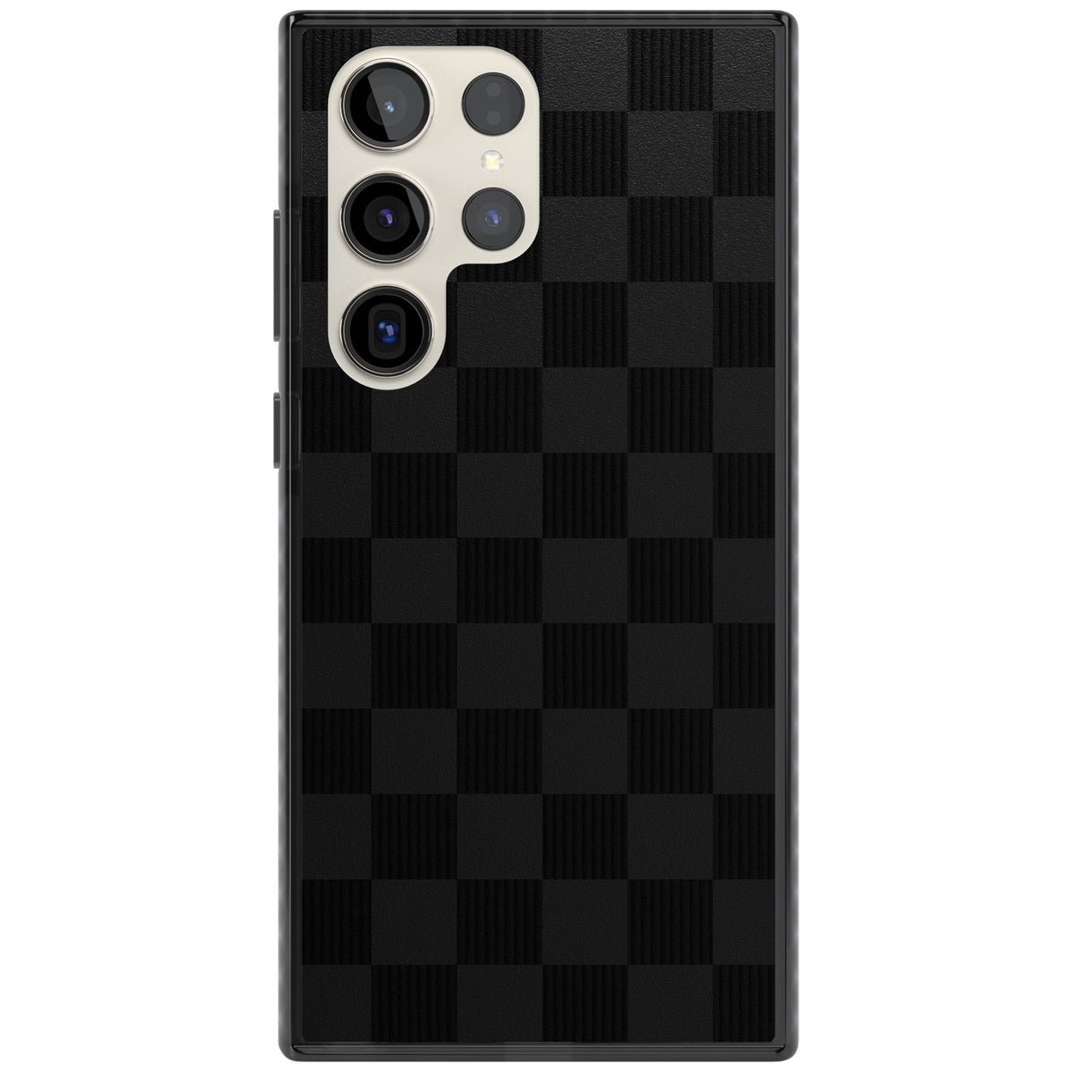 Black Checkered Samsung S22 Ultra / Samsung S23 Ultra / Samsung S24 Ultra Impact Black Phone Case front