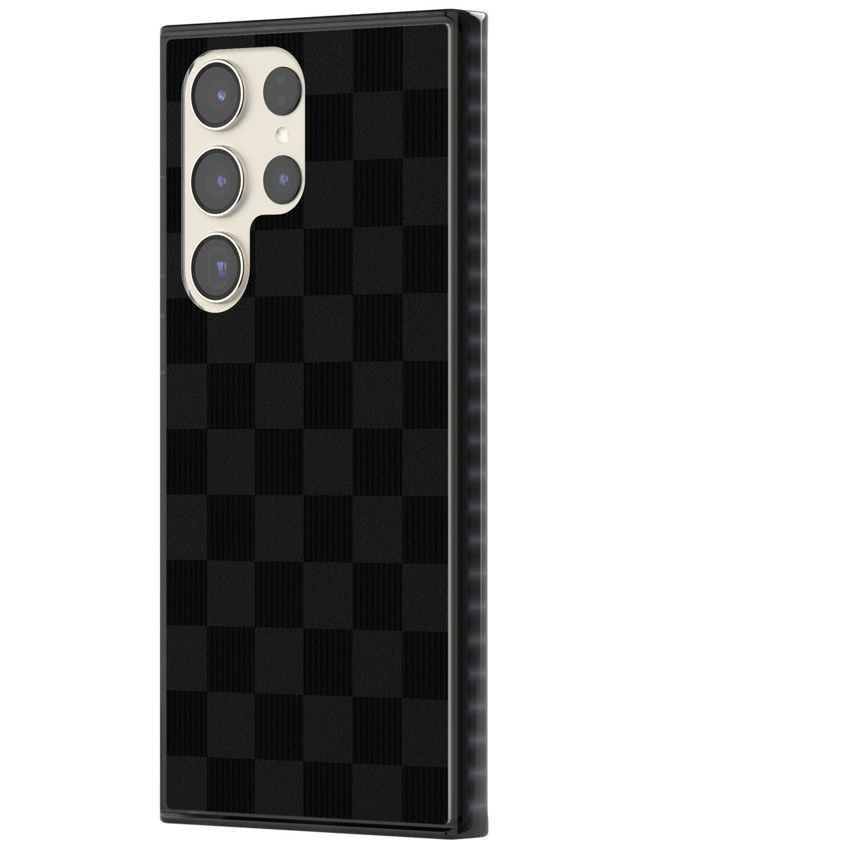 Black Checkered Samsung S22 Ultra / Samsung S23 Ultra / Samsung S24 Ultra Impact Black Phone Case side