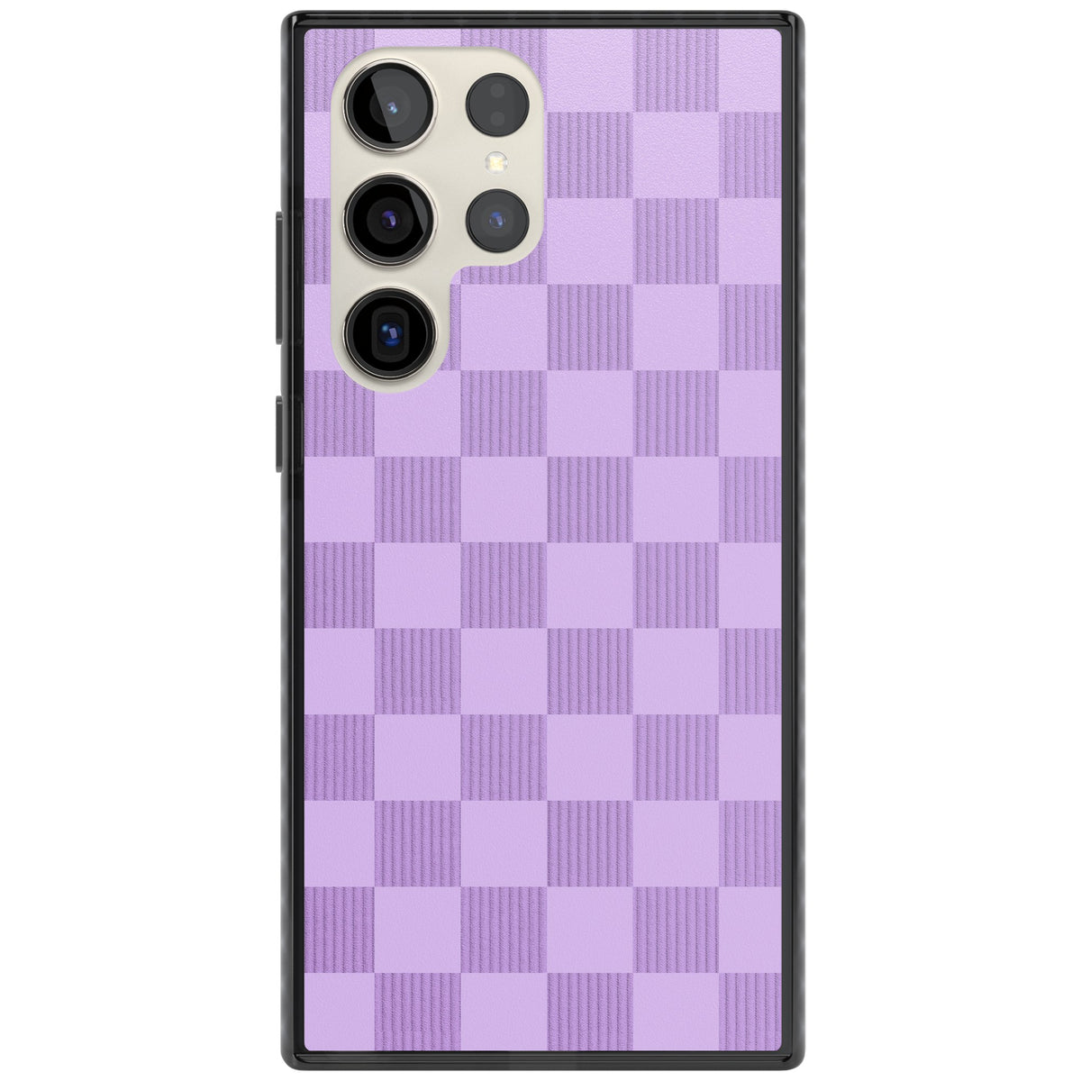 Lilac Checkered Samsung S22 Ultra / Samsung S23 Ultra / Samsung S24 Ultra Impact Black Phone Case front