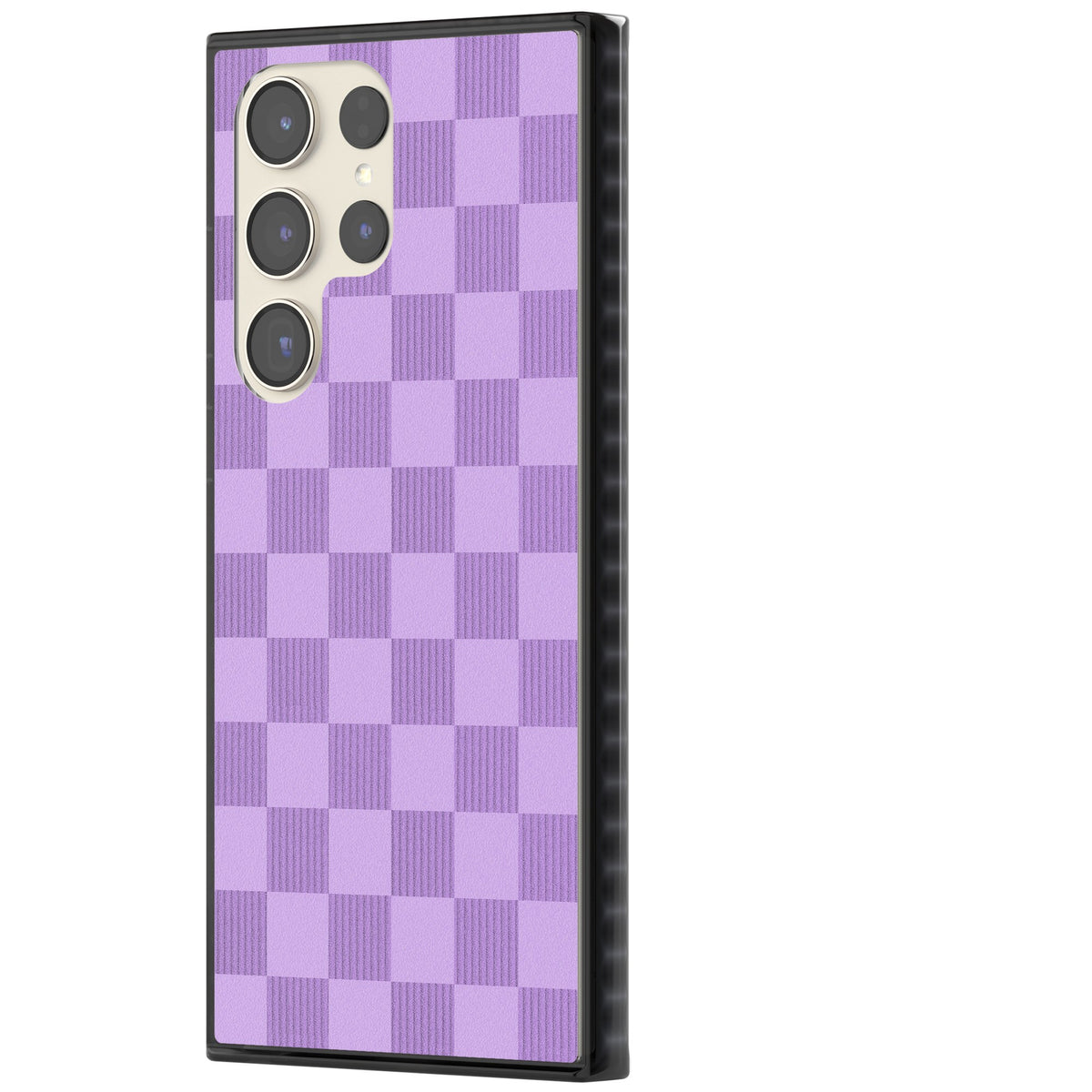 Lilac Checkered Samsung S22 Ultra / Samsung S23 Ultra / Samsung S24 Ultra Impact Black Phone Case side