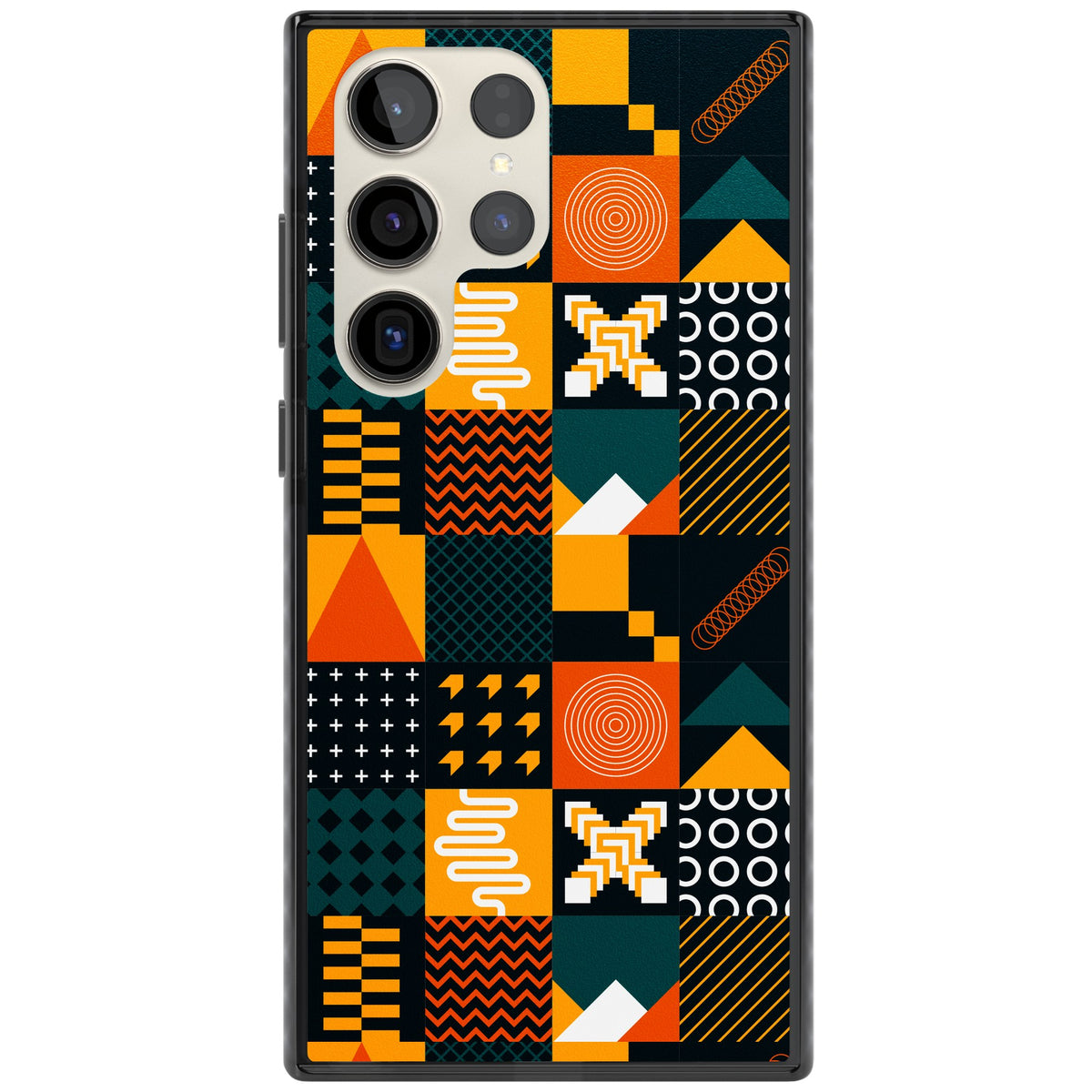 Amber Grid Samsung S22 Ultra / Samsung S23 Ultra / Samsung S24 Ultra Impact Black Phone Case front