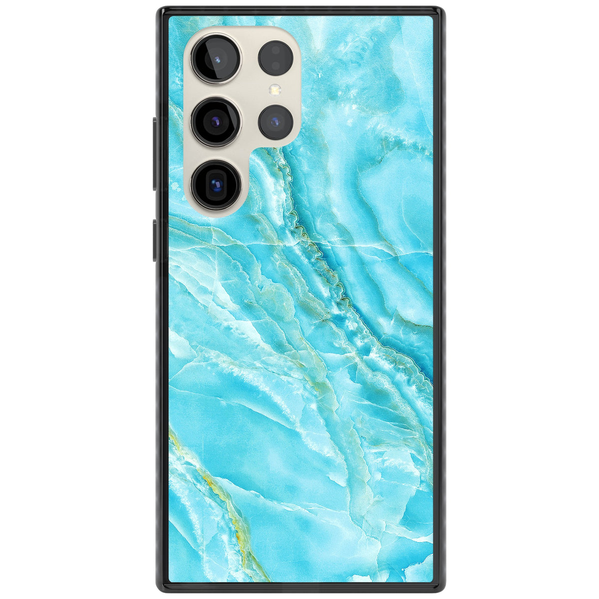 Blue Onyx Marble Samsung S22 Ultra / Samsung S23 Ultra / Samsung S24 Ultra Impact Black Phone Case front