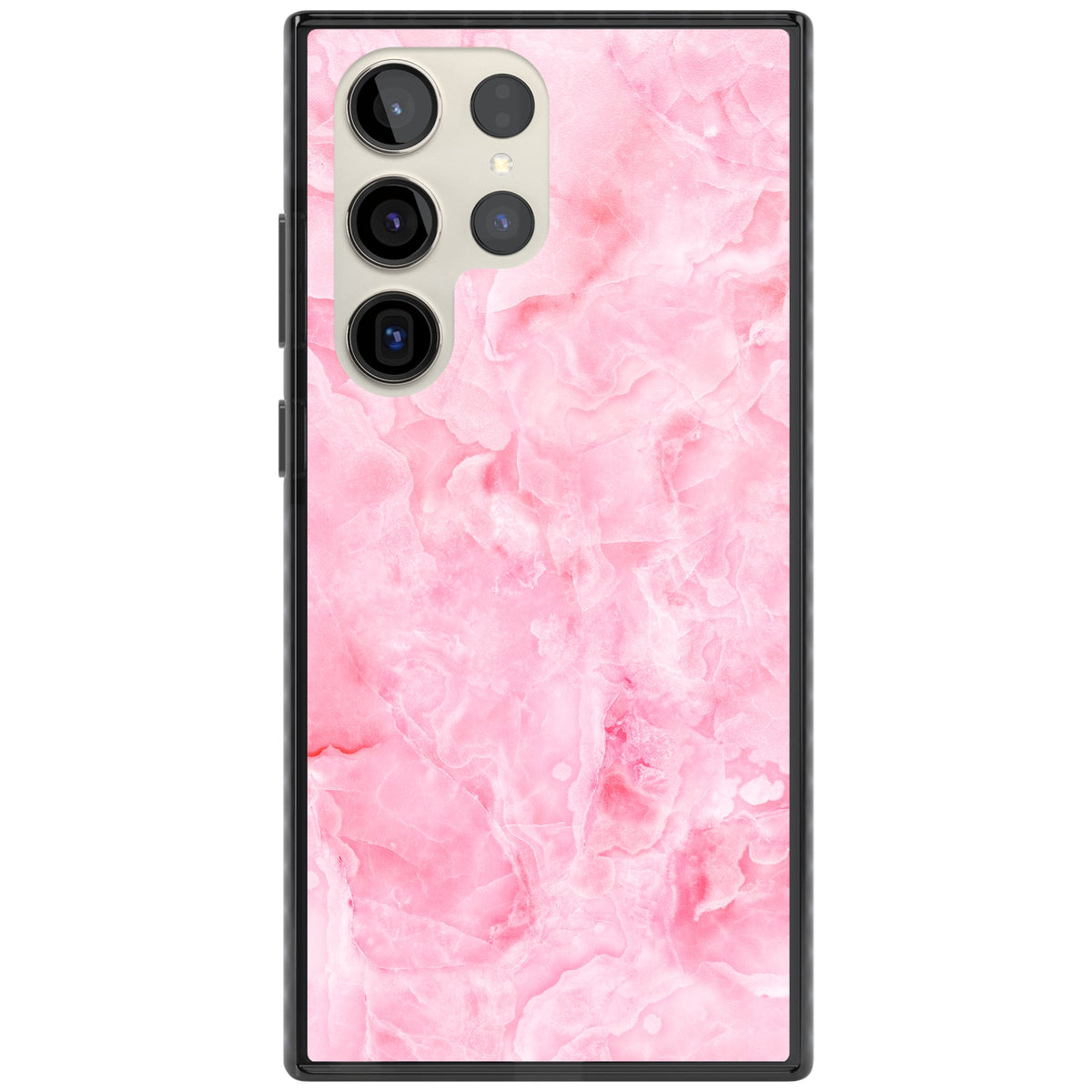 Pink Onyx Marble Samsung S22 Ultra / Samsung S23 Ultra / Samsung S24 Ultra Impact Black Phone Case front