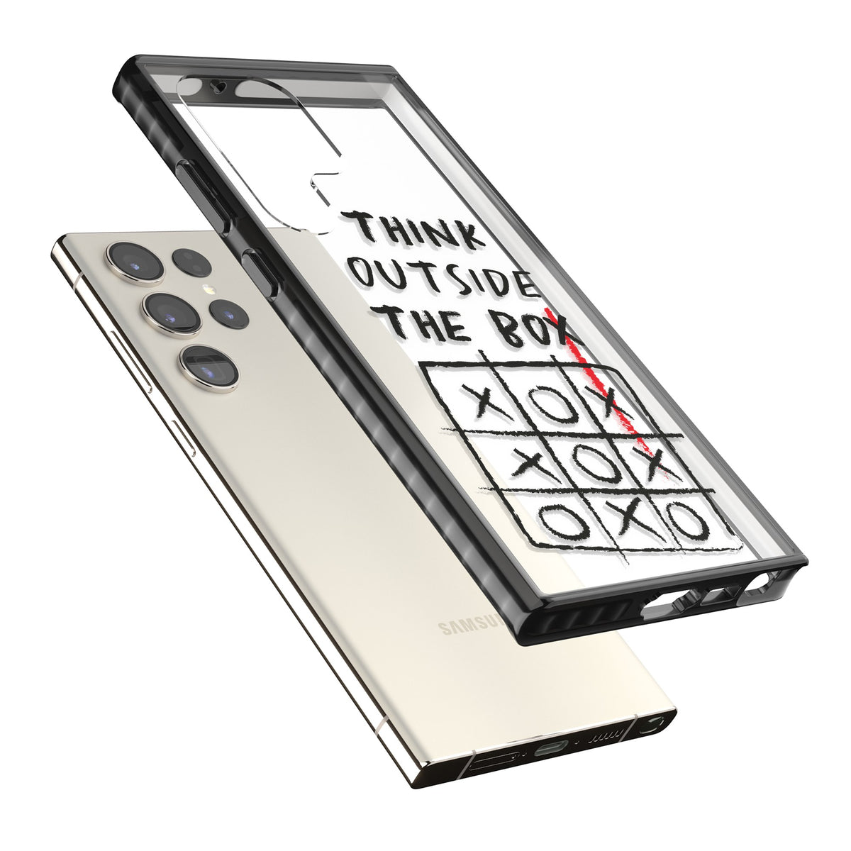 Think Outside The Box Samsung S22 Ultra / Samsung S23 Ultra / Samsung S24 Ultra Impact Black Phone Case angled