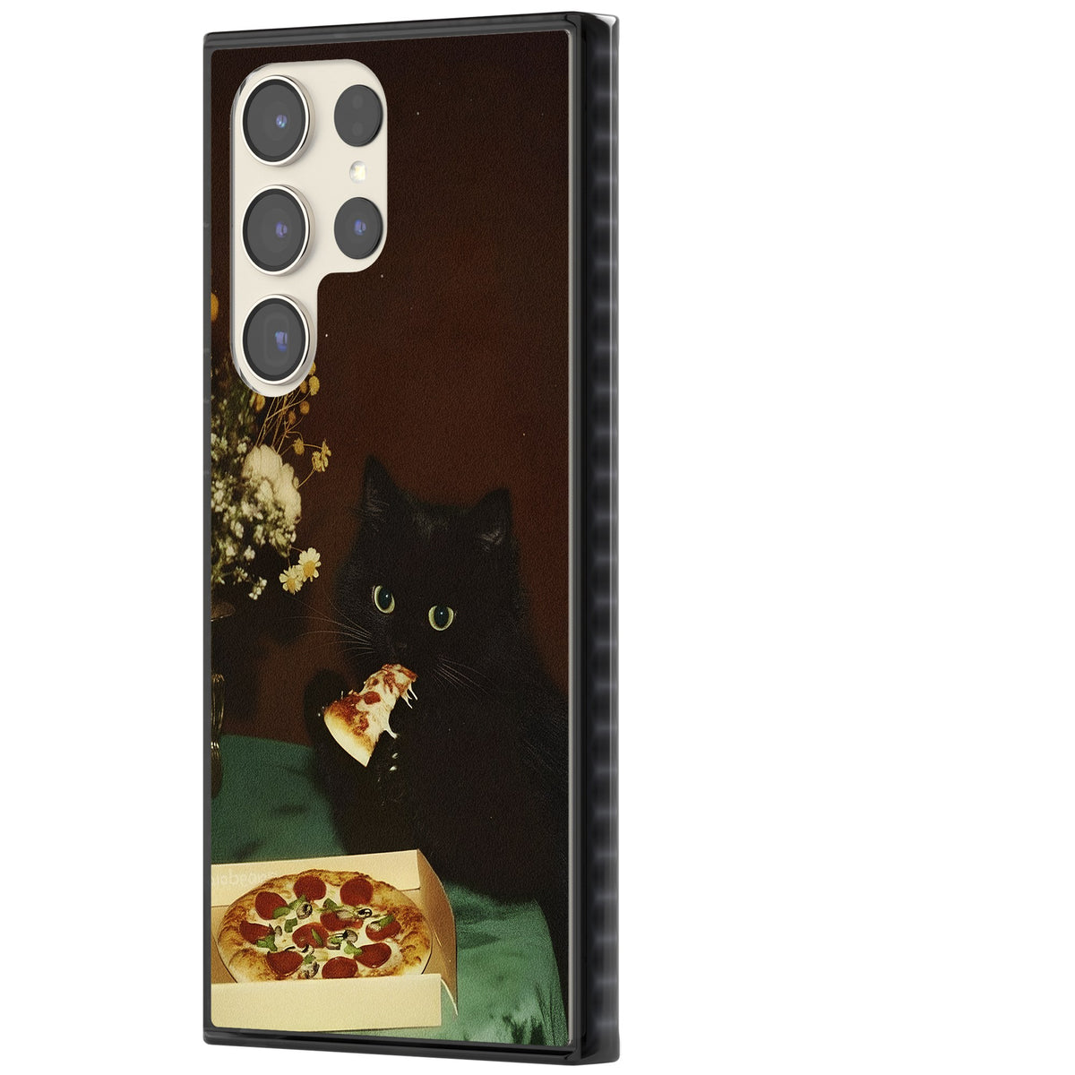 Late Night Snack Cat Samsung S22 Ultra / Samsung S23 Ultra / Samsung S24 Ultra Impact Black Phone Case side