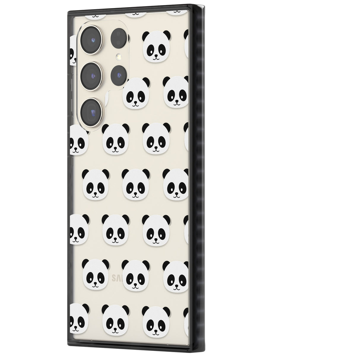 Panda Face Pattern Samsung S22 Ultra / Samsung S23 Ultra / Samsung S24 Ultra Impact Black Phone Case side