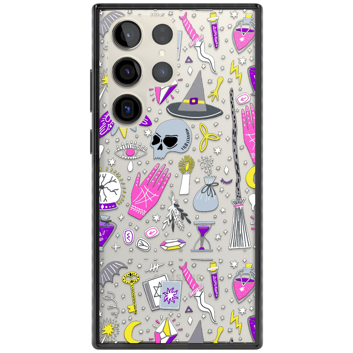 Black Magic Pattern Samsung S22 Ultra / Samsung S23 Ultra / Samsung S24 Ultra Impact Black Phone Case front