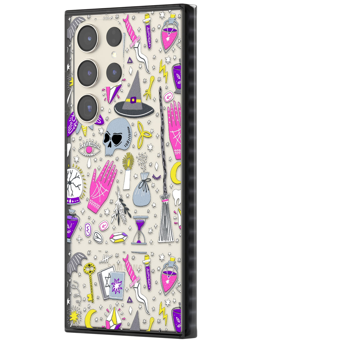 Black Magic Pattern Samsung S22 Ultra / Samsung S23 Ultra / Samsung S24 Ultra Impact Black Phone Case side