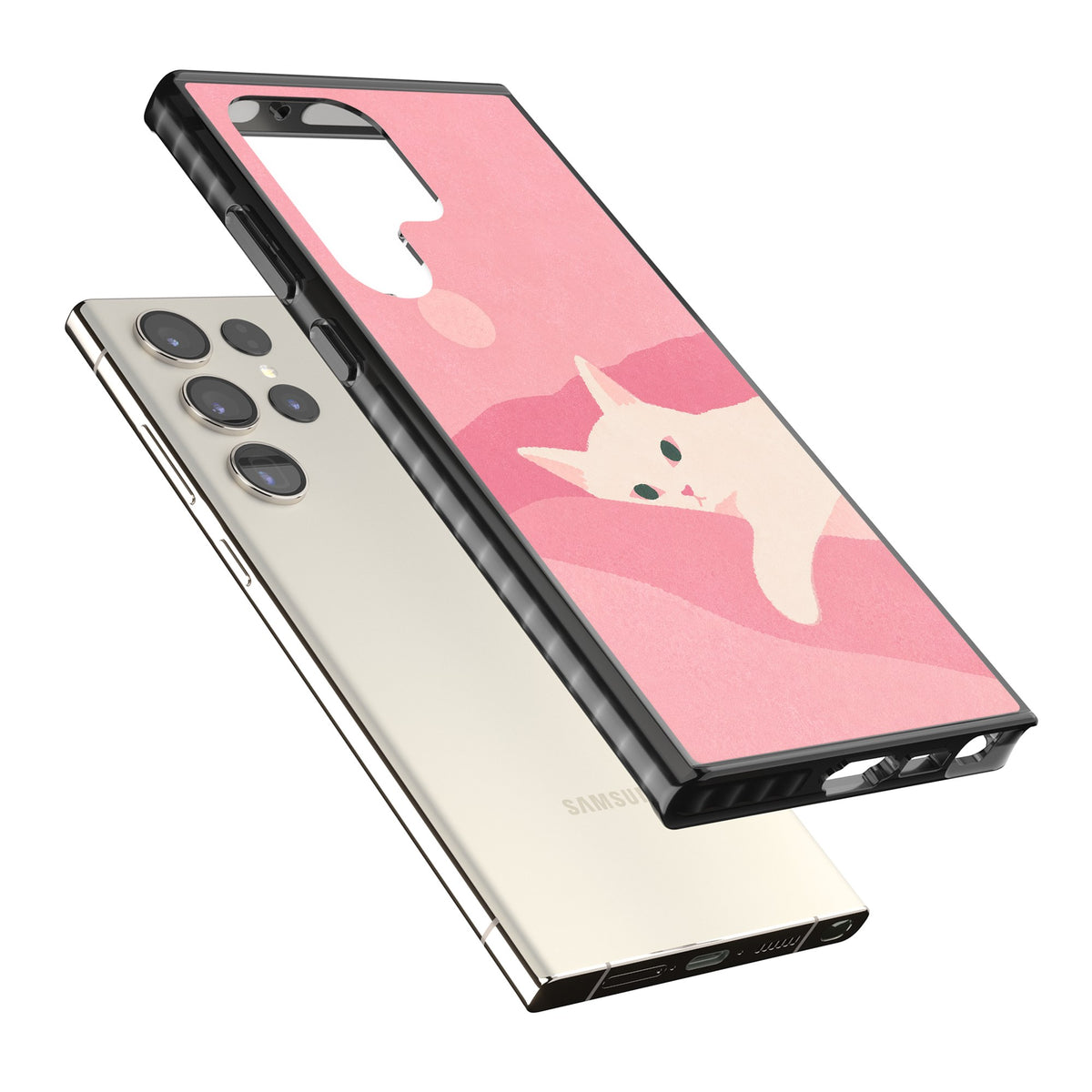 Pink Dreams Samsung S22 Ultra / Samsung S23 Ultra / Samsung S24 Ultra Impact Black Phone Case angled