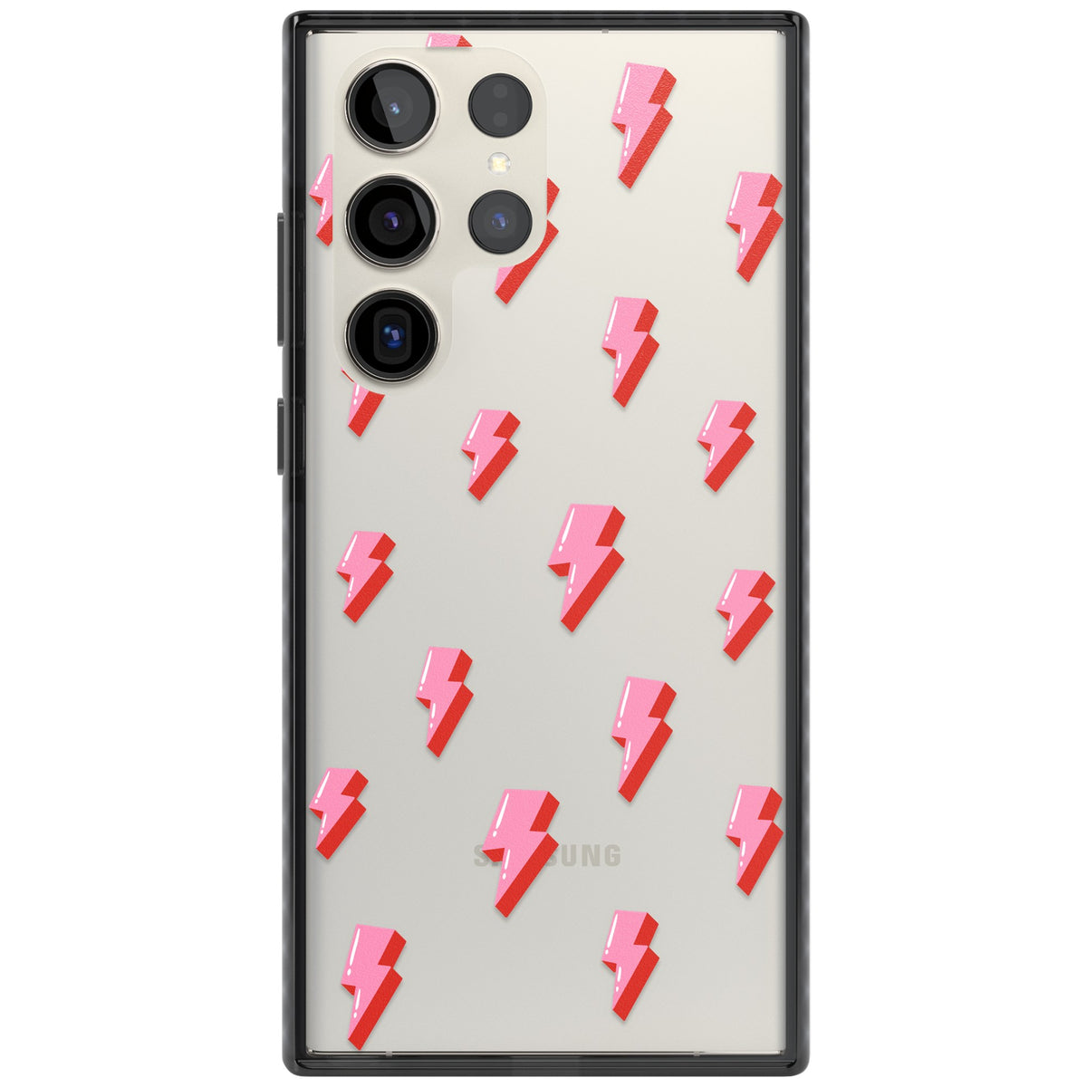 Pink Bolt Samsung S22 Ultra / Samsung S23 Ultra / Samsung S24 Ultra Impact Black Phone Case front