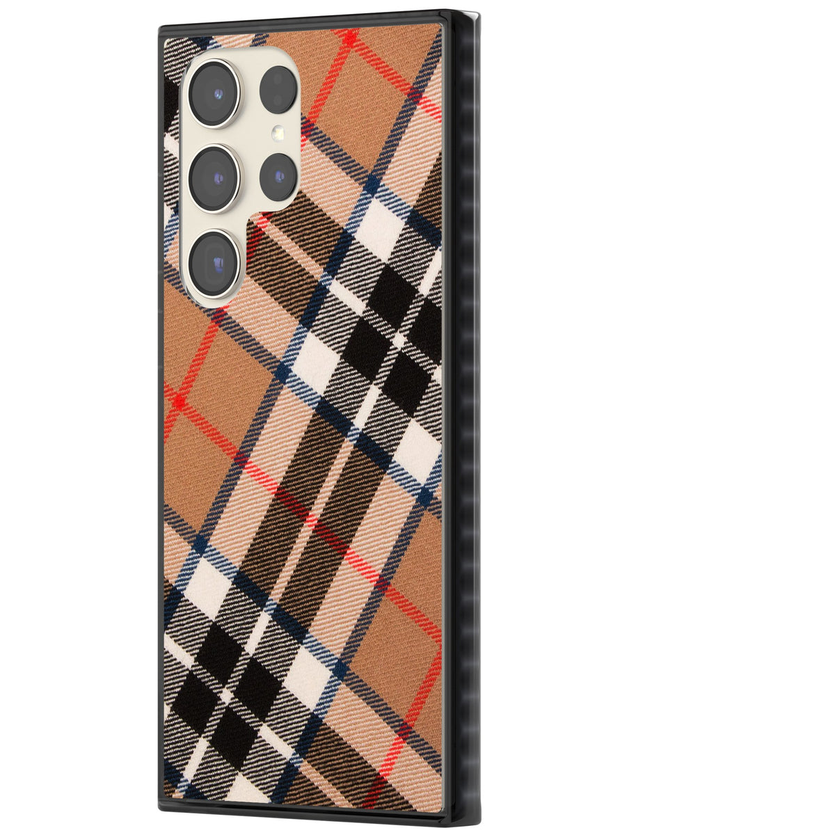 Haymarket Check Samsung S22 Ultra / Samsung S23 Ultra / Samsung S24 Ultra Impact Black Phone Case side