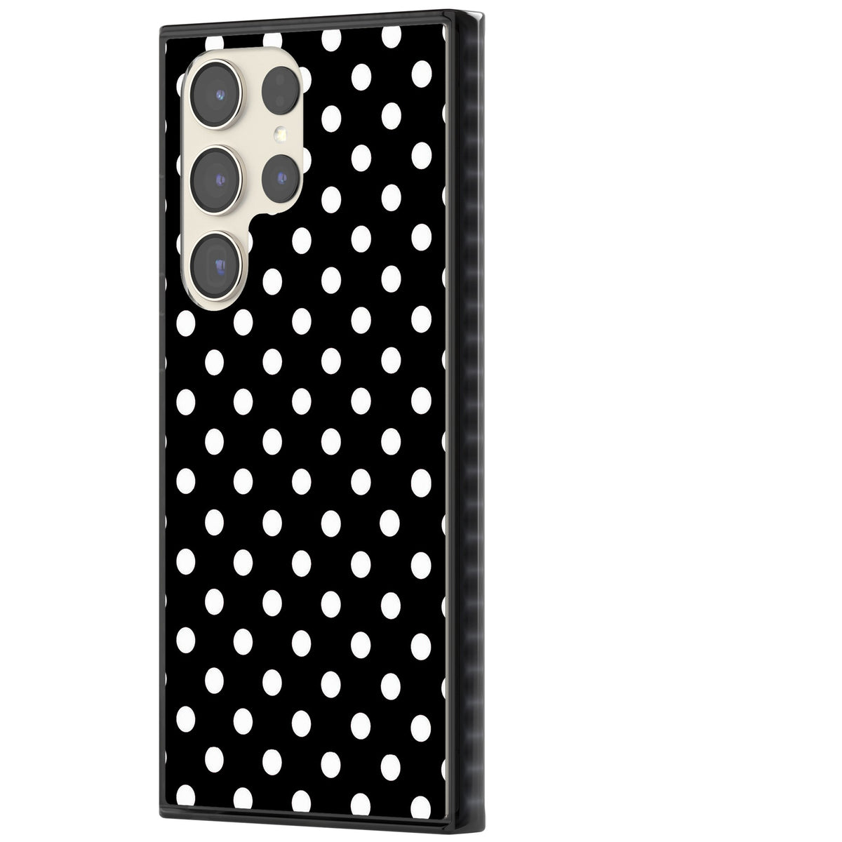 Black & White Polka Dot Samsung S22 Ultra / Samsung S23 Ultra / Samsung S24 Ultra Impact Black Phone Case side