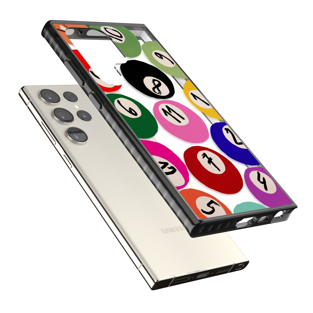 Lucky Break Samsung S22 Ultra / Samsung S23 Ultra / Samsung S24 Ultra Impact Black Phone Case angled