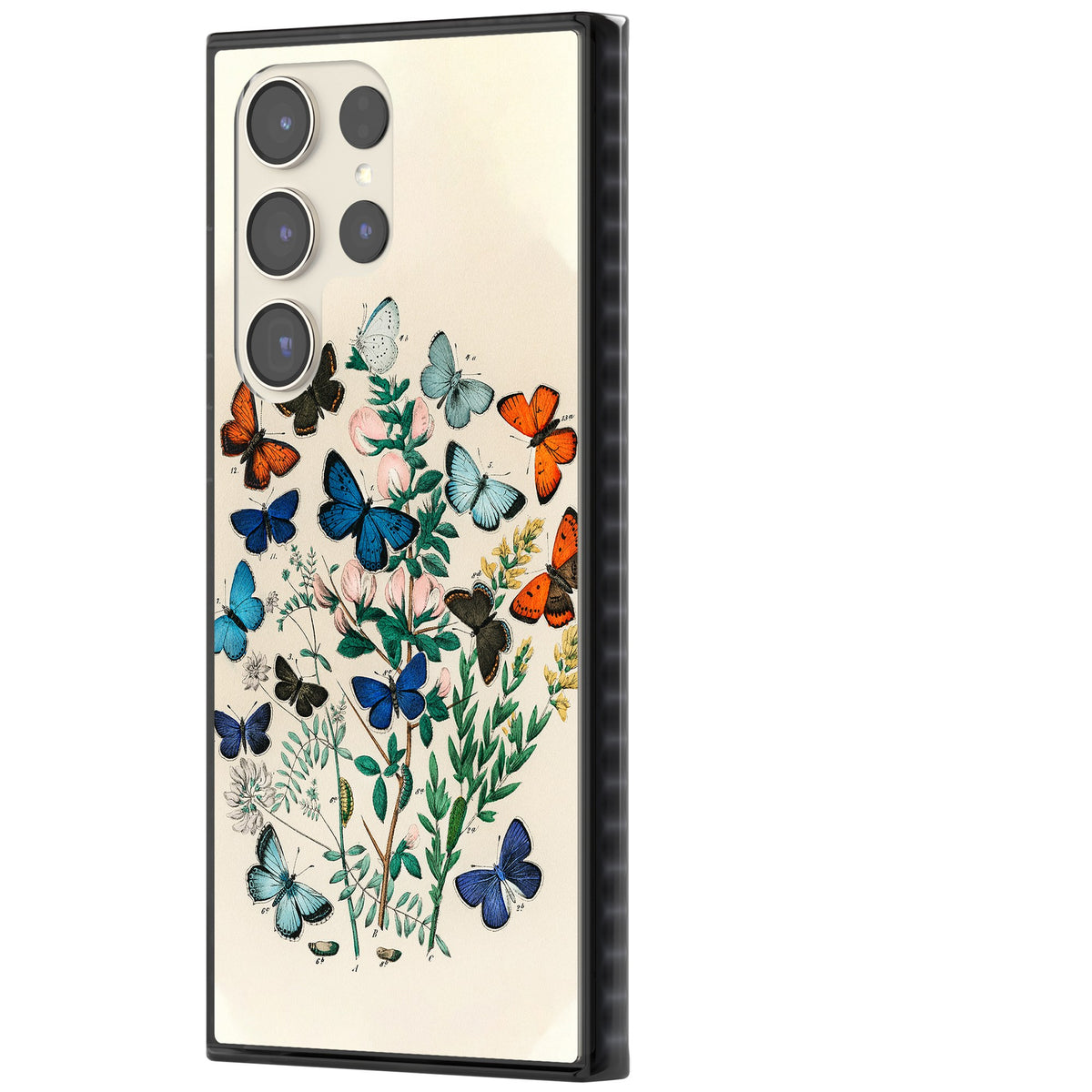 European Butterflies Samsung S22 Ultra / Samsung S23 Ultra / Samsung S24 Ultra Impact Black Phone Case side