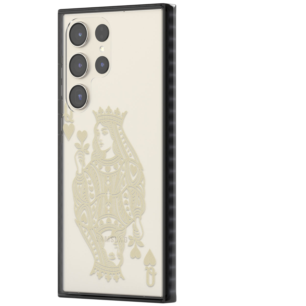 Queen Of Hearts (Beige) Samsung S22 Ultra / Samsung S23 Ultra / Samsung S24 Ultra Impact Black Phone Case side